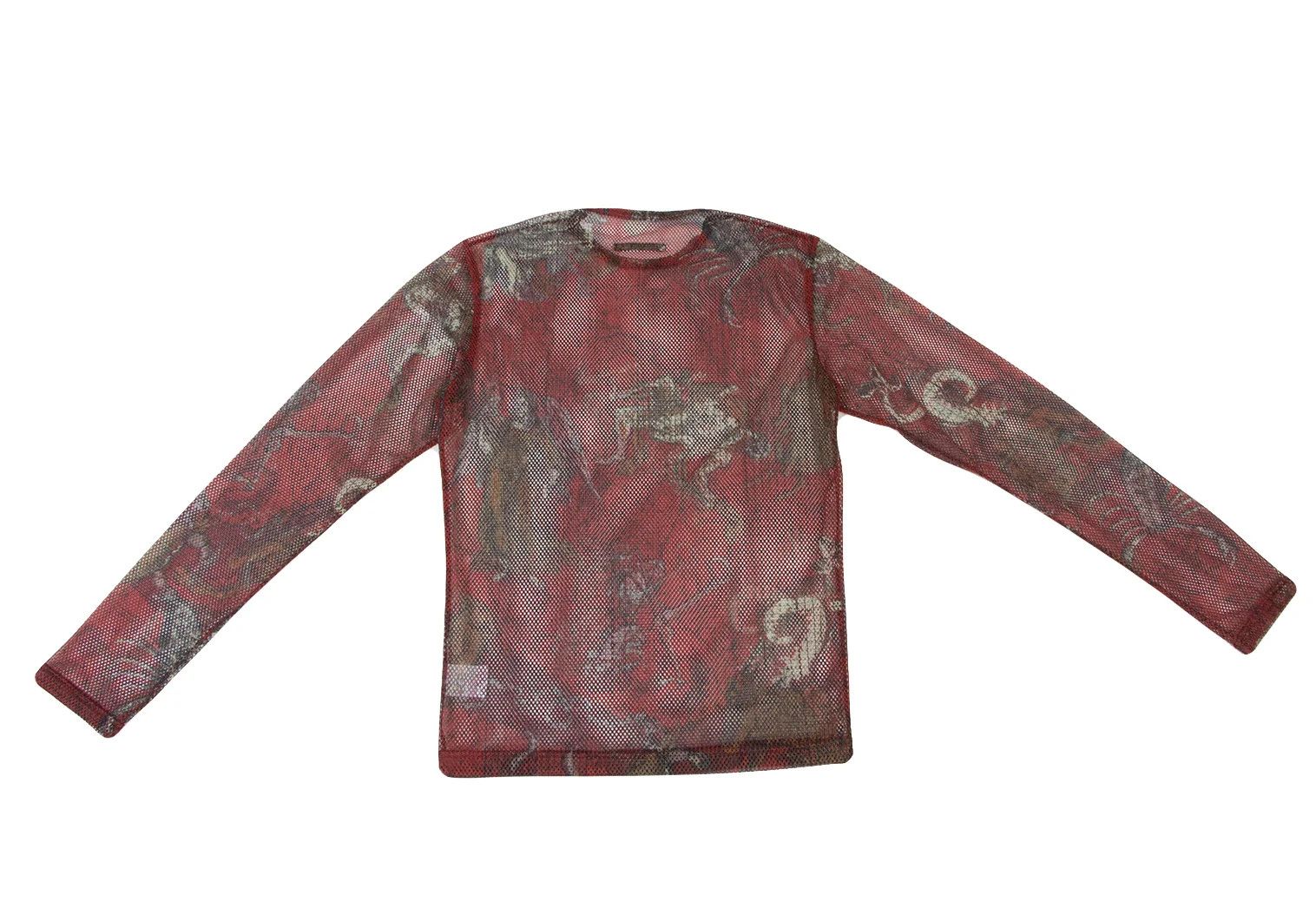Jean Paul Gaultier Printed Mesh T-shirt in Red, Black, and White Size 48 Size US M / EU 48-50 / 2 - 9 Thumbnail