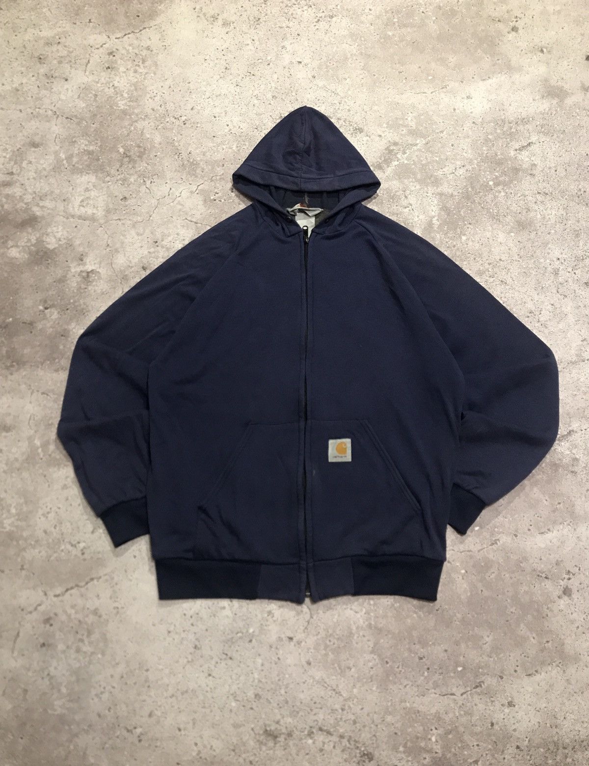 Carhartt × Vintage Vintage Zip-Hoodie Carhartt Embroiled Logo Faded Blue Size US L / EU 52-54 / 3 - 1 Thumbnail