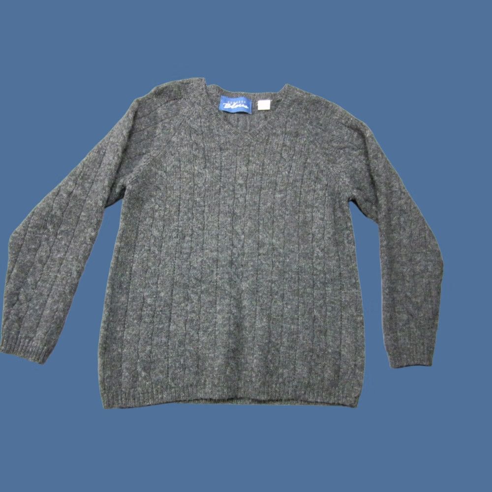 Express Express Sweater Womens XS Gray 100% Wool Cable Knit Bleus Pullover Crewneck Y2K Size XS / US 0-2 / IT 36-38 - 1 Thumbnail