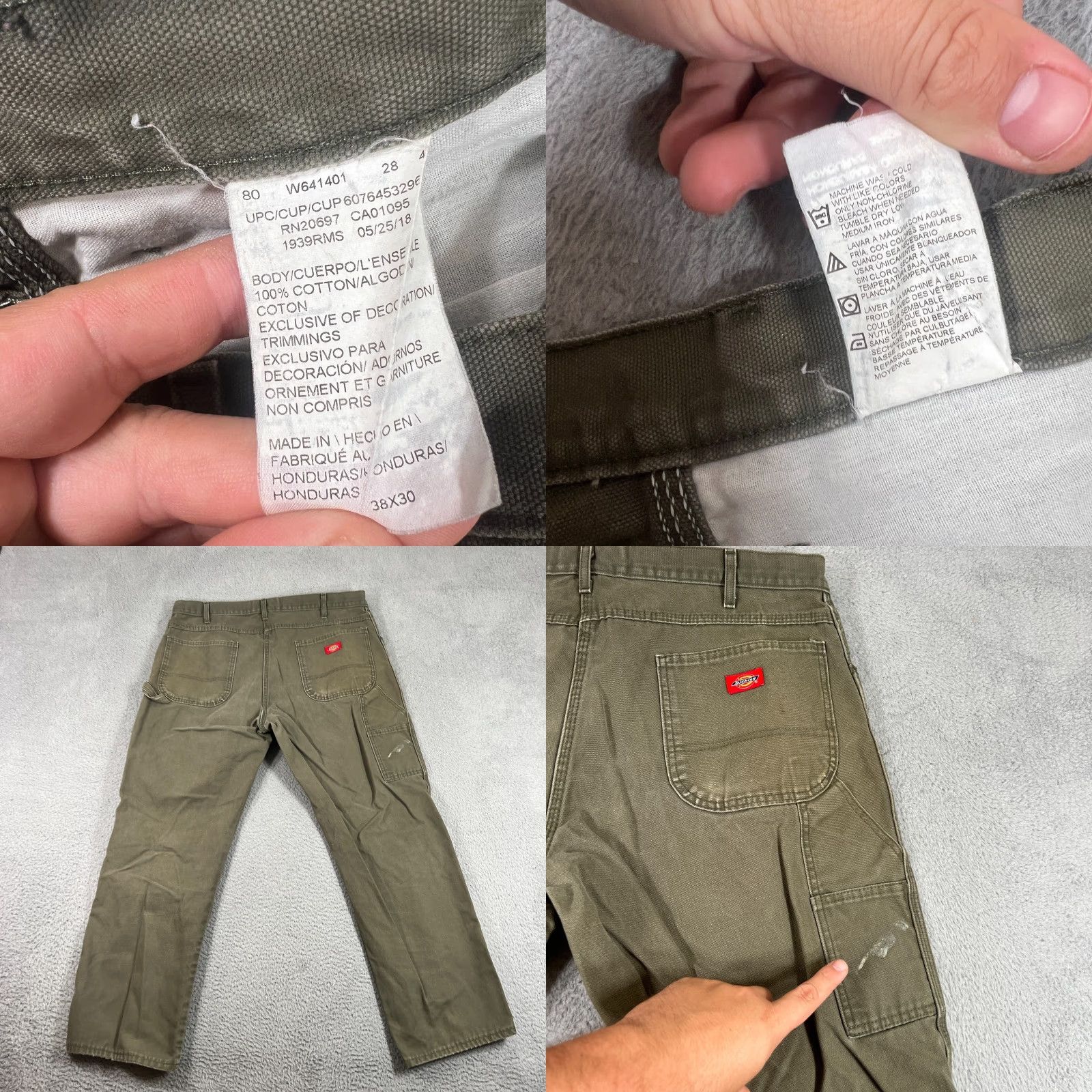 Dickies VINTAGE Dickies Mens Carpenter Pants Workwear Green Size 38X30 Canvas Relaxed Fit Size US 38 / EU 54 - 8 Thumbnail