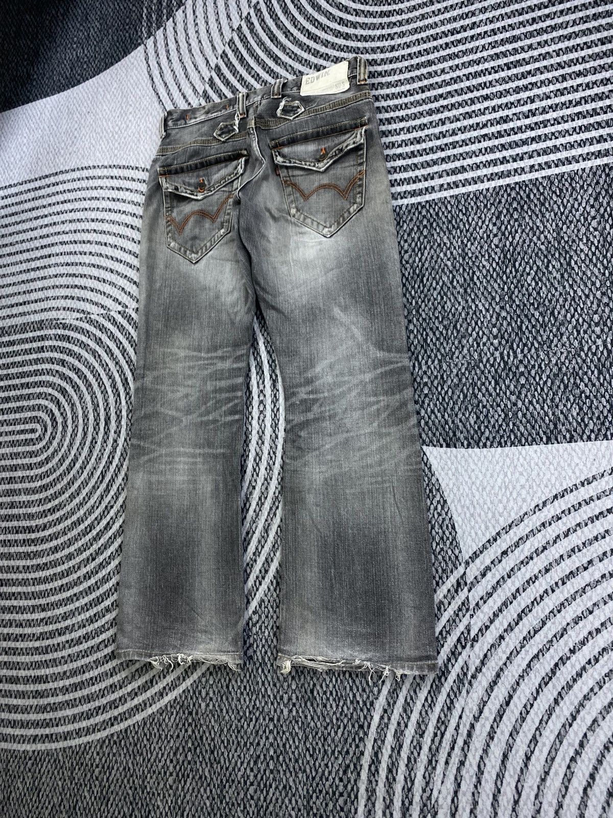 Edwin Vintage Edwin Wash Grey Distressed Denim Pants Size US 35 - 6 Thumbnail