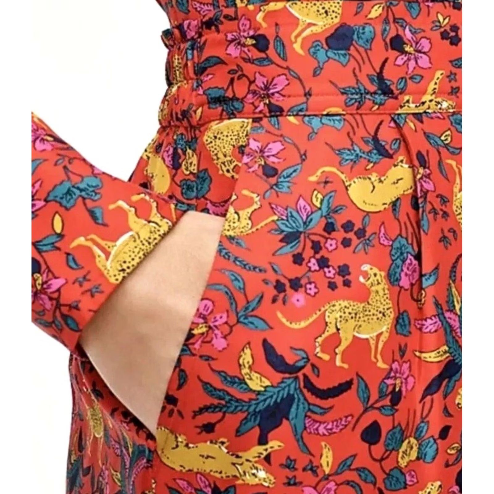 J.Crew J.Crew Collection Pant Women's 8 Silk Twill Pull On In Jungle Cat Floral Print Size 30" / US 8 / IT 44 - 4 Thumbnail