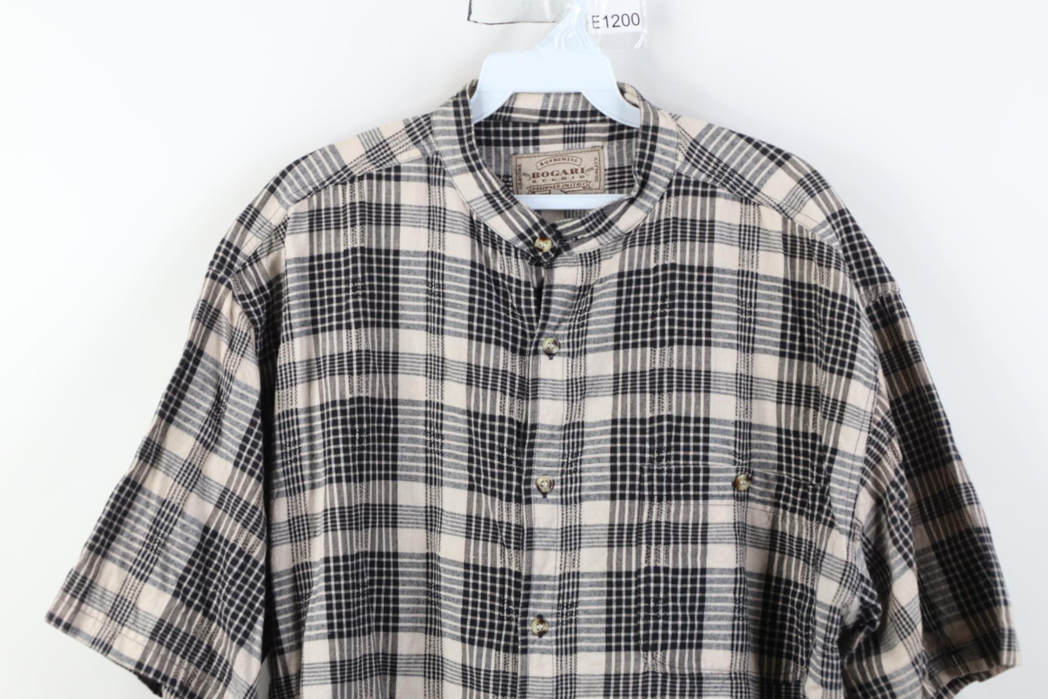 Vintage Vintage 90s Streetwear Short Sleeve Band Collar Button Shirt Size US XL / EU 56 / 4 - 2 Thumbnail