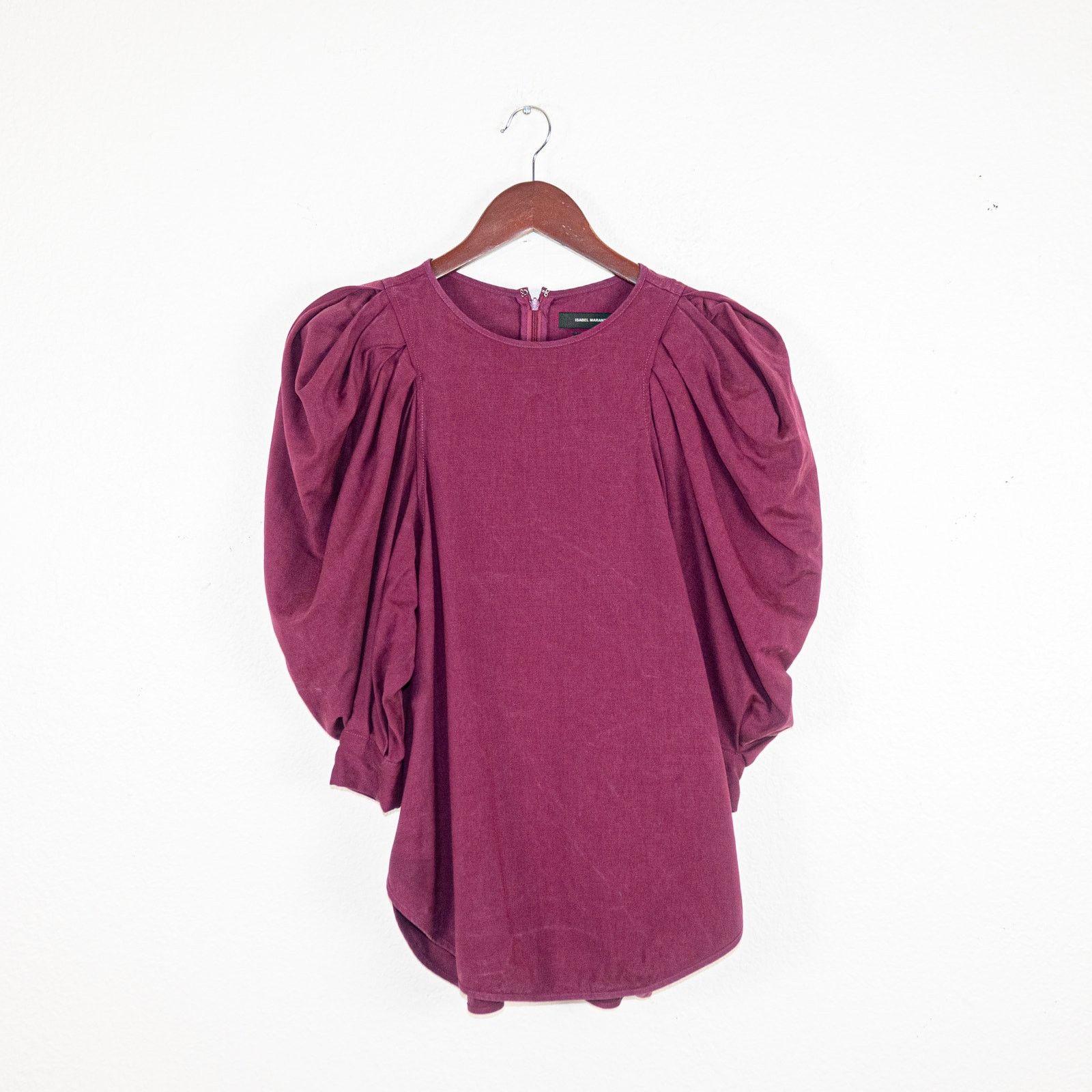 Isabel Marant ISABEL MARANT $805 Surya Balloon Sleeve Crepe Top size 42 Size M / US 6-8 / IT 42-44 - 7 Thumbnail