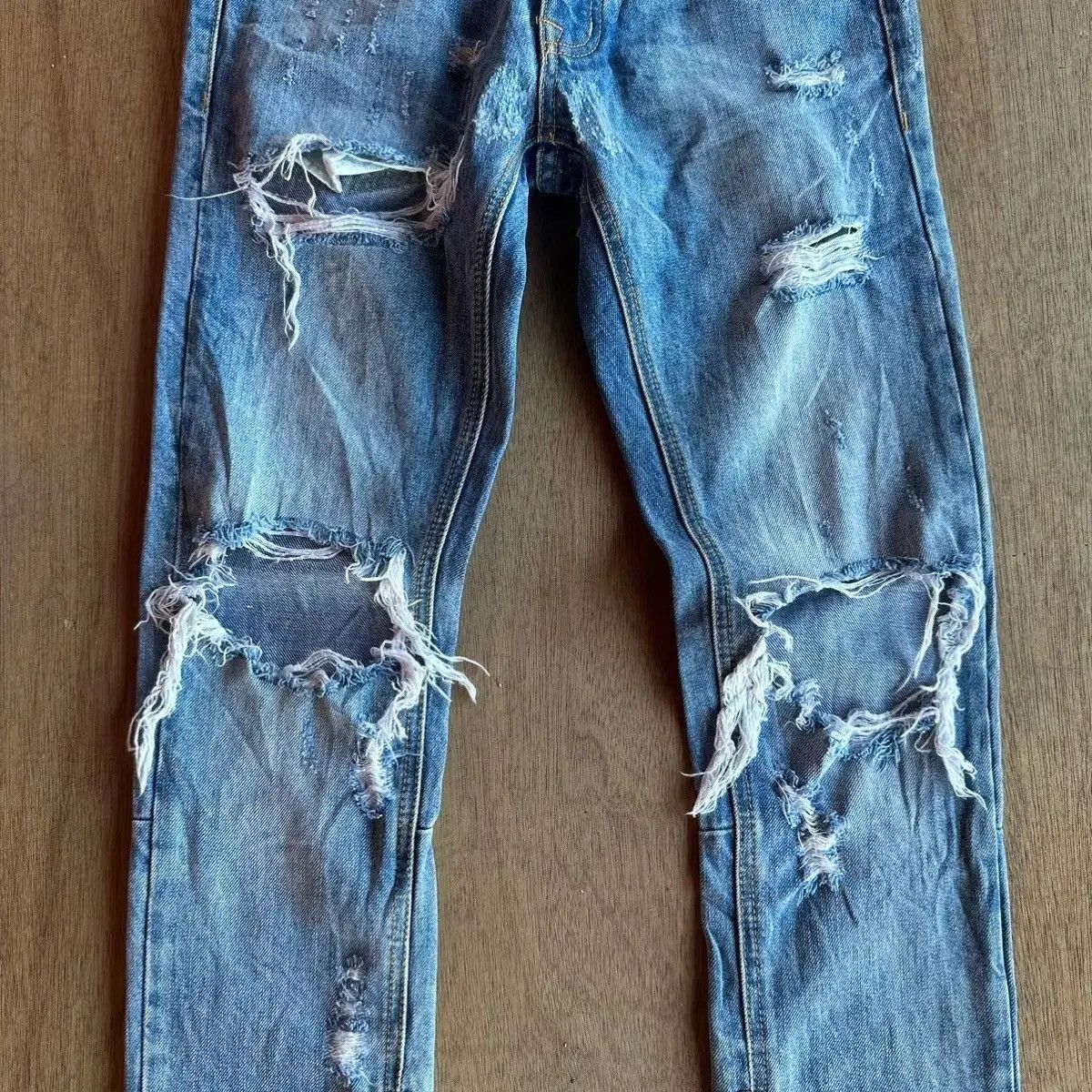 MNML DESTROYED🔥🔥 VINTAGE MNML JEANS ZIPPER LEGS DENIM PANTS Size US 29 - 4 Thumbnail