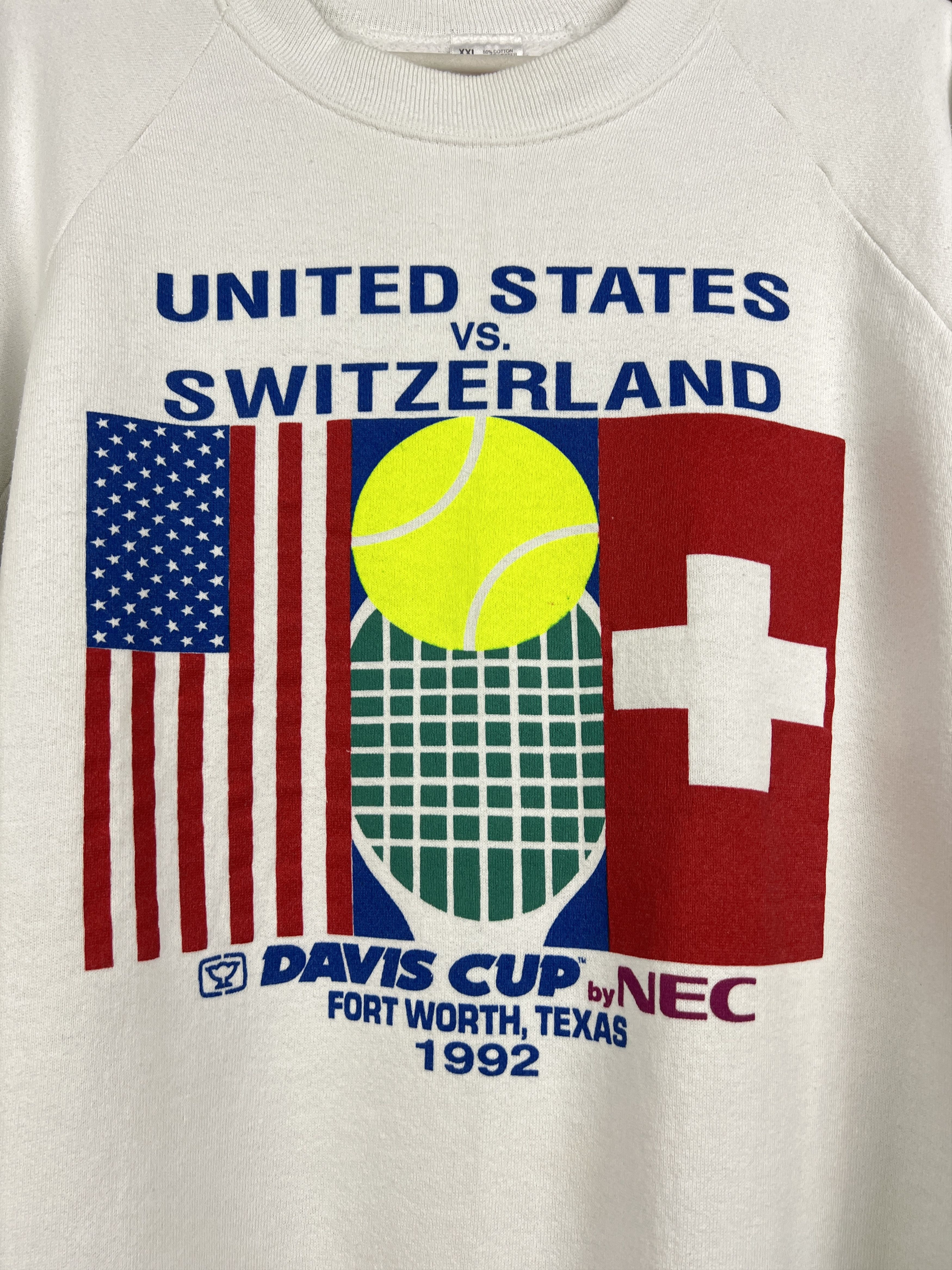 Vintage Davis Cup USA Switzerland Tennis Sweatshirt Rare Crewneck Size US XXL / EU 58 / 5 - 3 Thumbnail