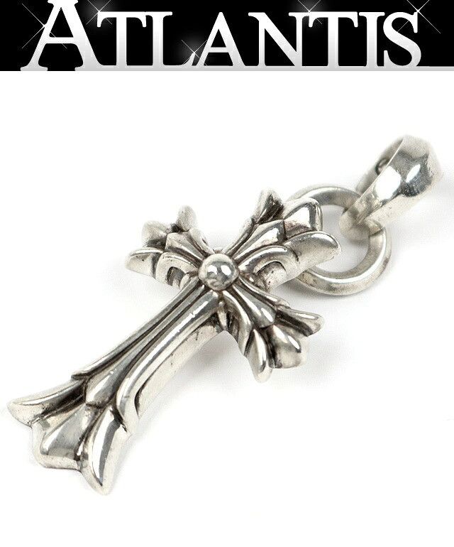 Chrome Hearts Small double CH cross pave diamond pendant 18K DBL