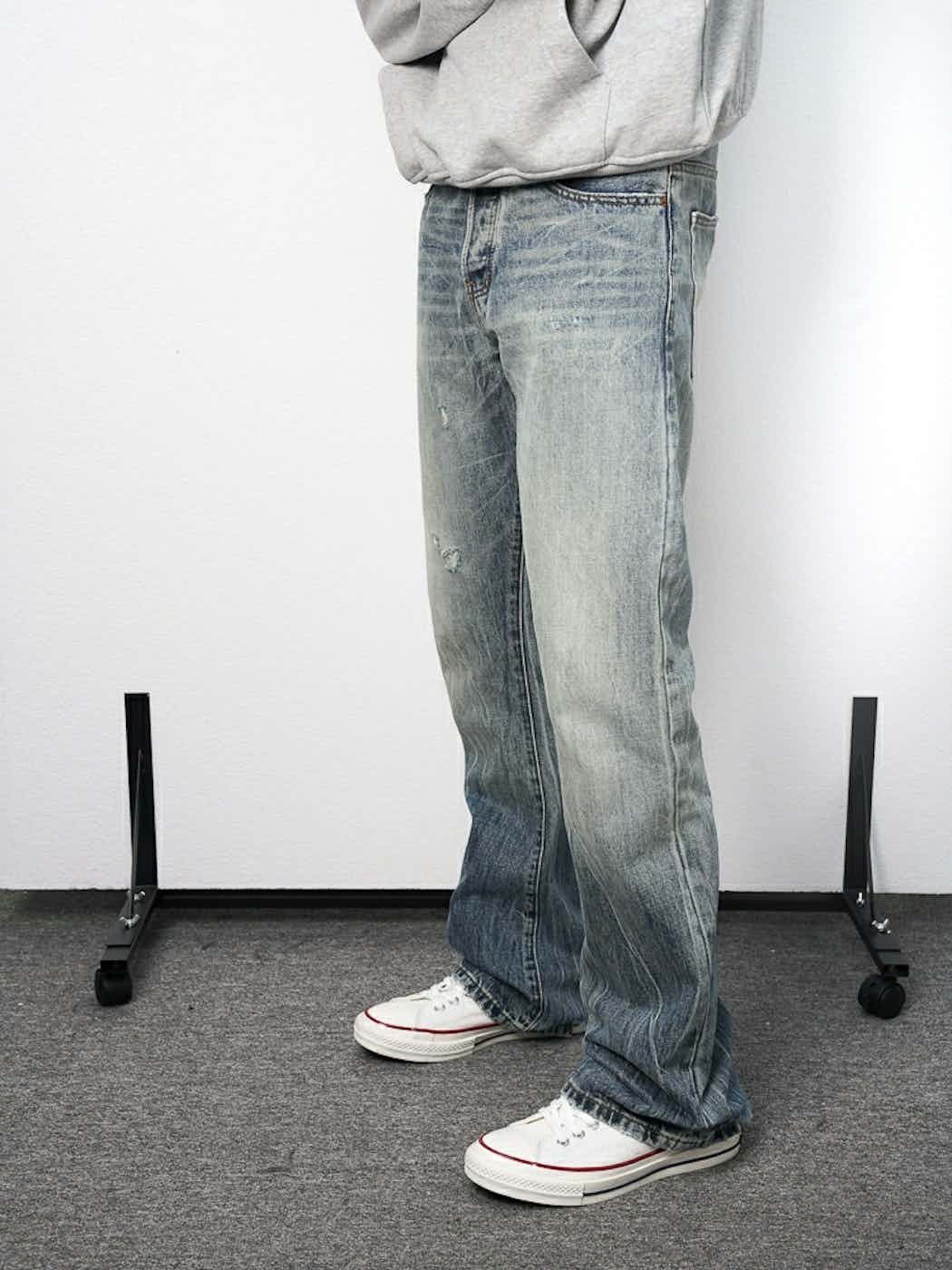 y2k faded grunge damaged gradient jeans