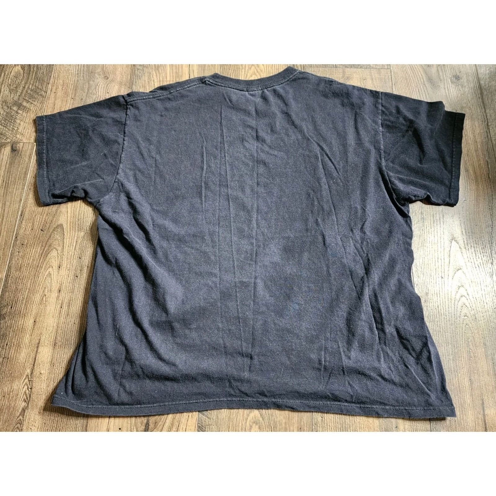 Anvil VINTAGE Anvil T-Shirt DINOSAURS Mens XL Black Cotton Crew Neck Short Sleeve Official Souvenir 90s DINOSAURS Theme Logo All Seasons Preshrunk Regular Size US XL / EU 56 / 4 - 2 Thumbnail