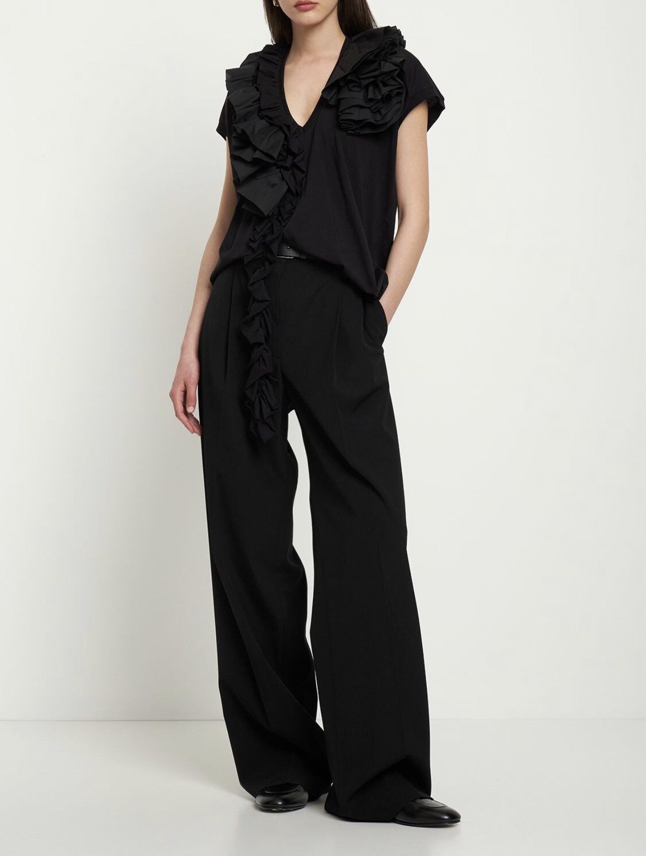 Dries Van Noten V-Neck Ruffle Top Size M / US 6-8 / IT 42-44 - 8 Thumbnail