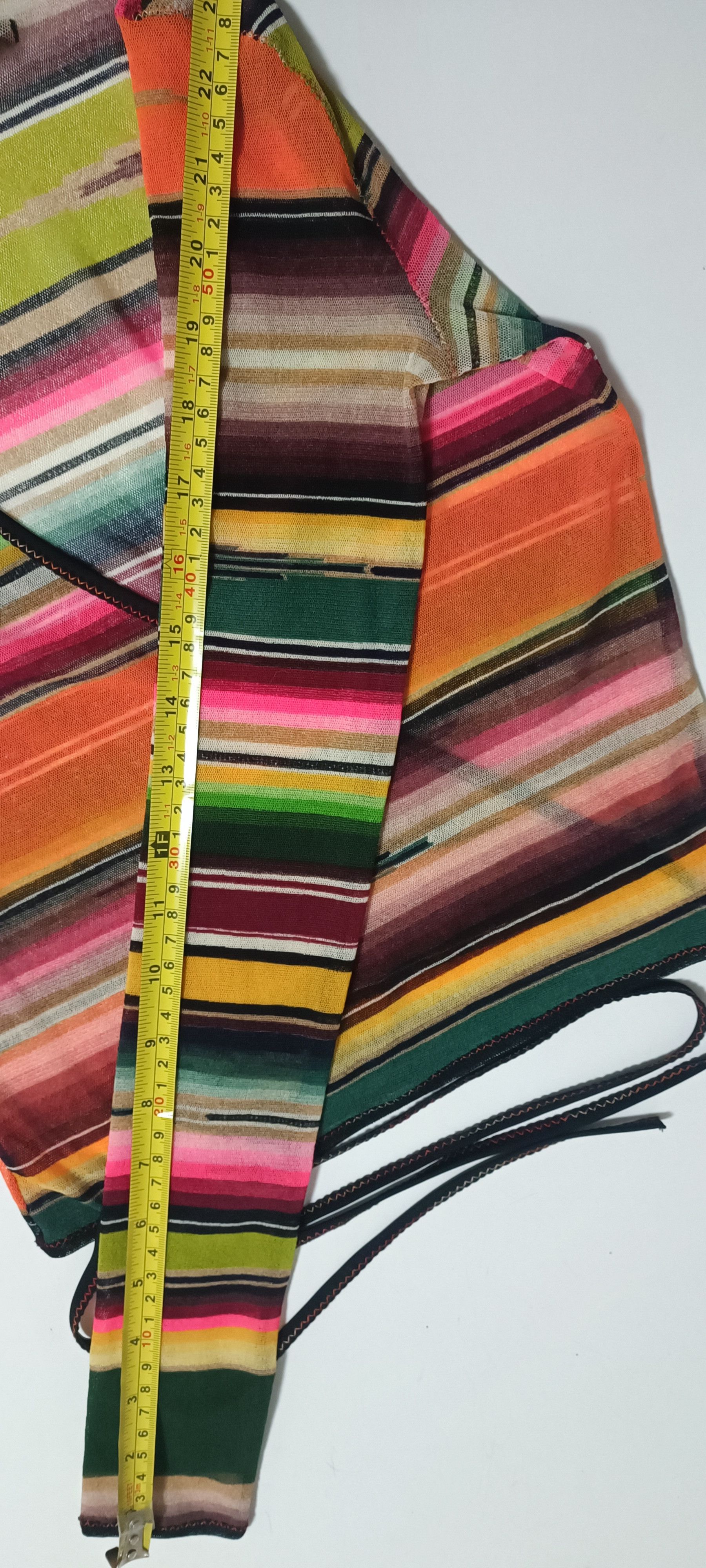 Jean Paul Gaultier SS2005 - Multicolor stripes mesh Crop top Size XS / US 0-2 / IT 36-38 - 25 Thumbnail