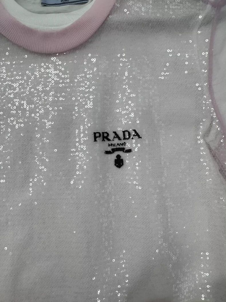 Prada Prada Fake two pieces, pink sequin short sleeves Size US S / EU 44-46 / 1 - 4 Thumbnail