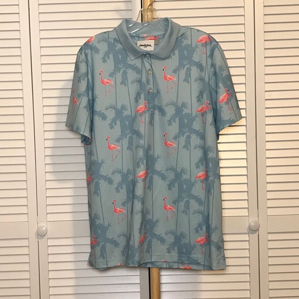 Other Goodfellow & Co Standard Pink Flamingo Collared Polo Shirt L Size US L / EU 52-54 / 3 - 1 Thumbnail