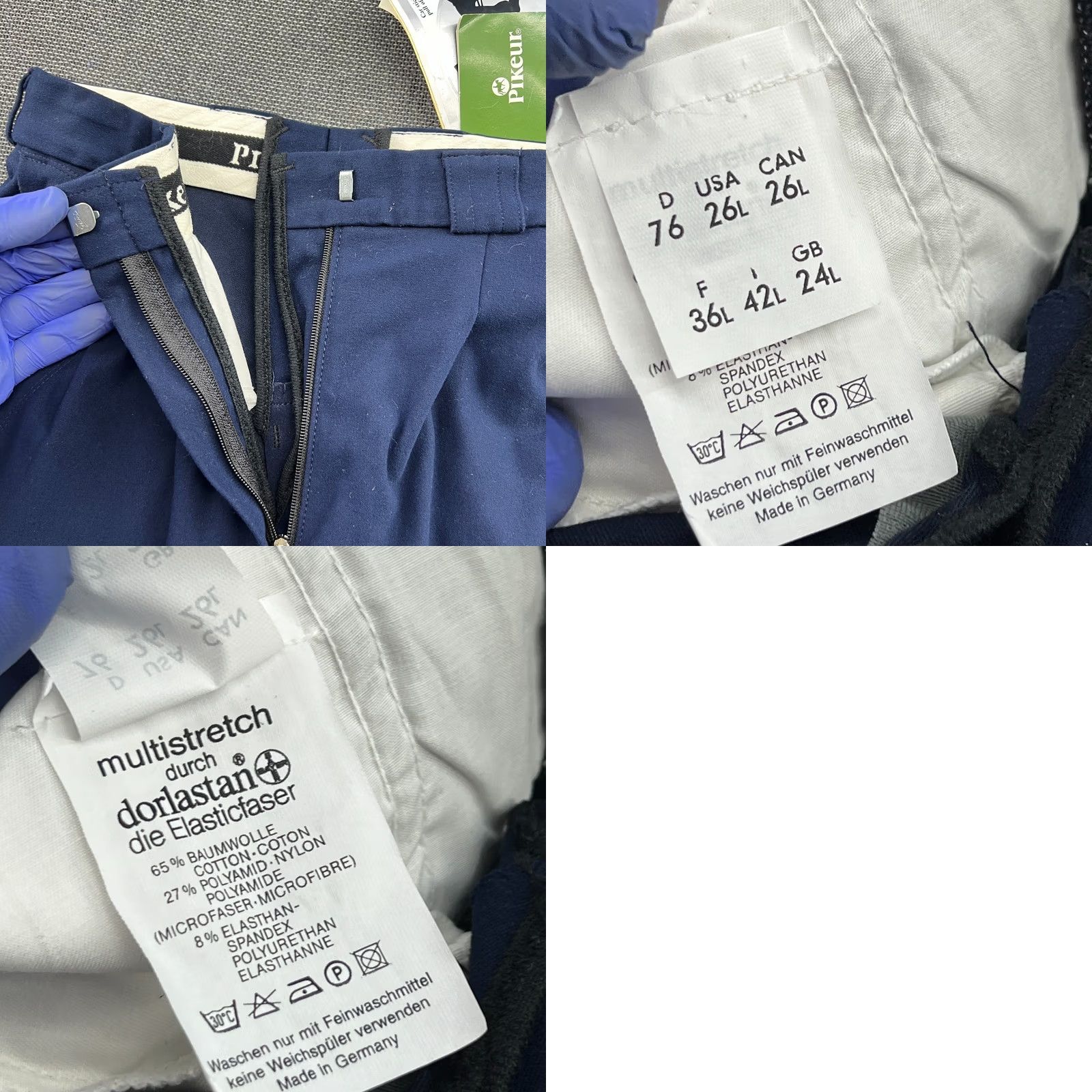 Vintage Pikeur Breaches Womens US 26 Blue Riding Pants Equestrian Horse Pants Size 26" / US 2 / IT 38 - 11 Thumbnail