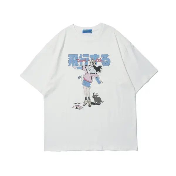 Japanese Brand Aikawa x Akai Anime print men's street fashion loose tee Size US L / EU 52-54 / 3 - 7 Thumbnail