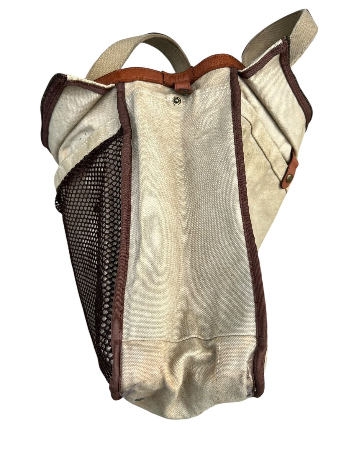 Leather Vintage Silver Lake Club Japan Dirty Muddy Canvas Tote Bag Size ONE SIZE - 24 Thumbnail
