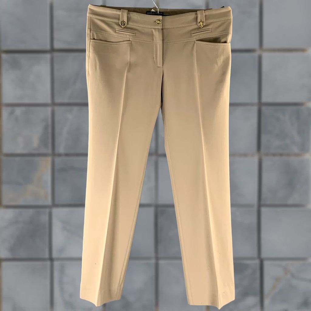 Dolce & Gabbana DOLCE & GABBANA Dress Pants Size 36 Khaki Wool Blend Size 25" / US 0 / IT 36 - 1 Thumbnail