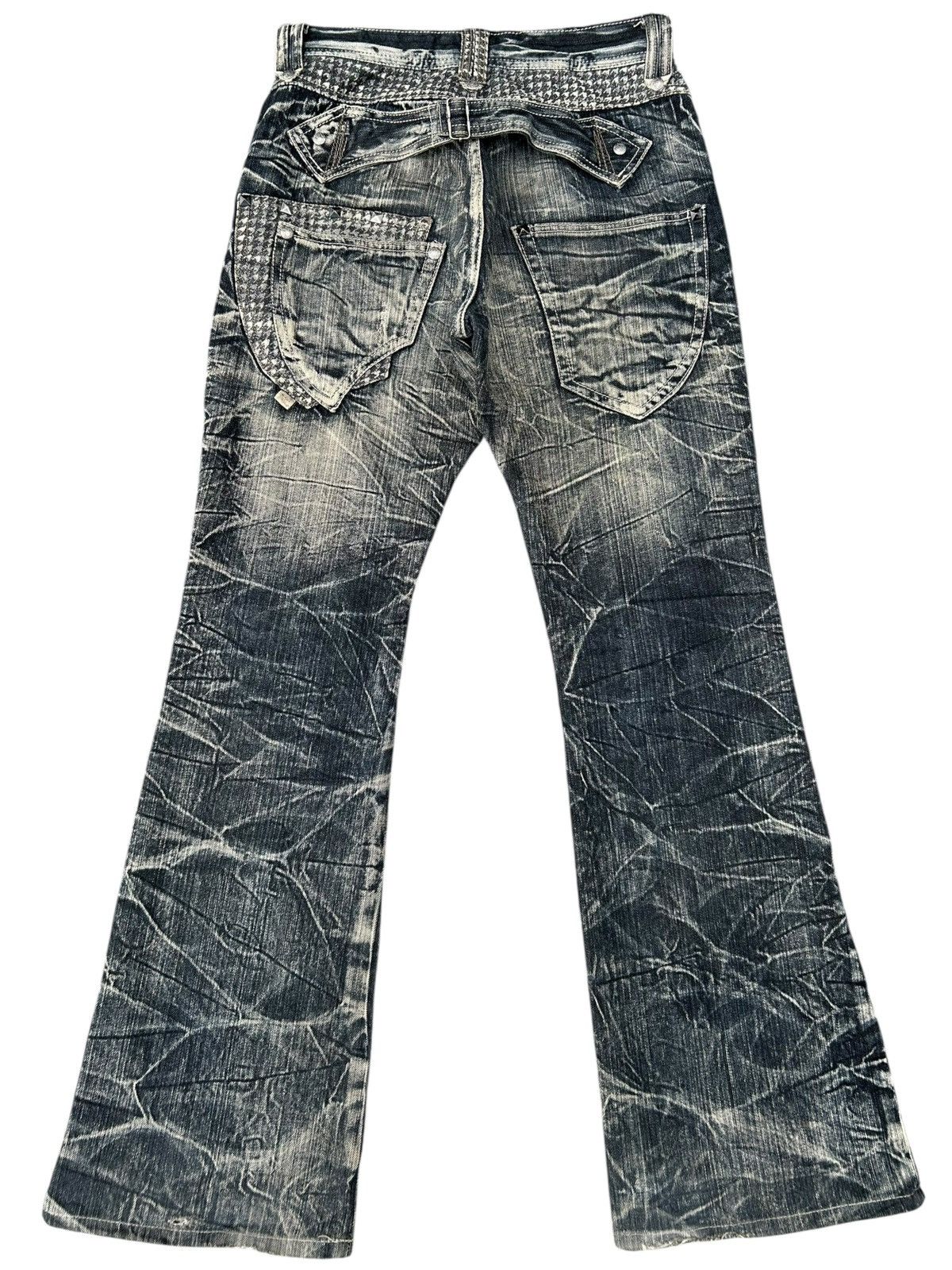 Seditionaries FLARE SKULL BLOW BY BLUE BUCKLE BACK PUNK DISTRESSED DENIM Size US 30 / EU 46 - 2 Thumbnail
