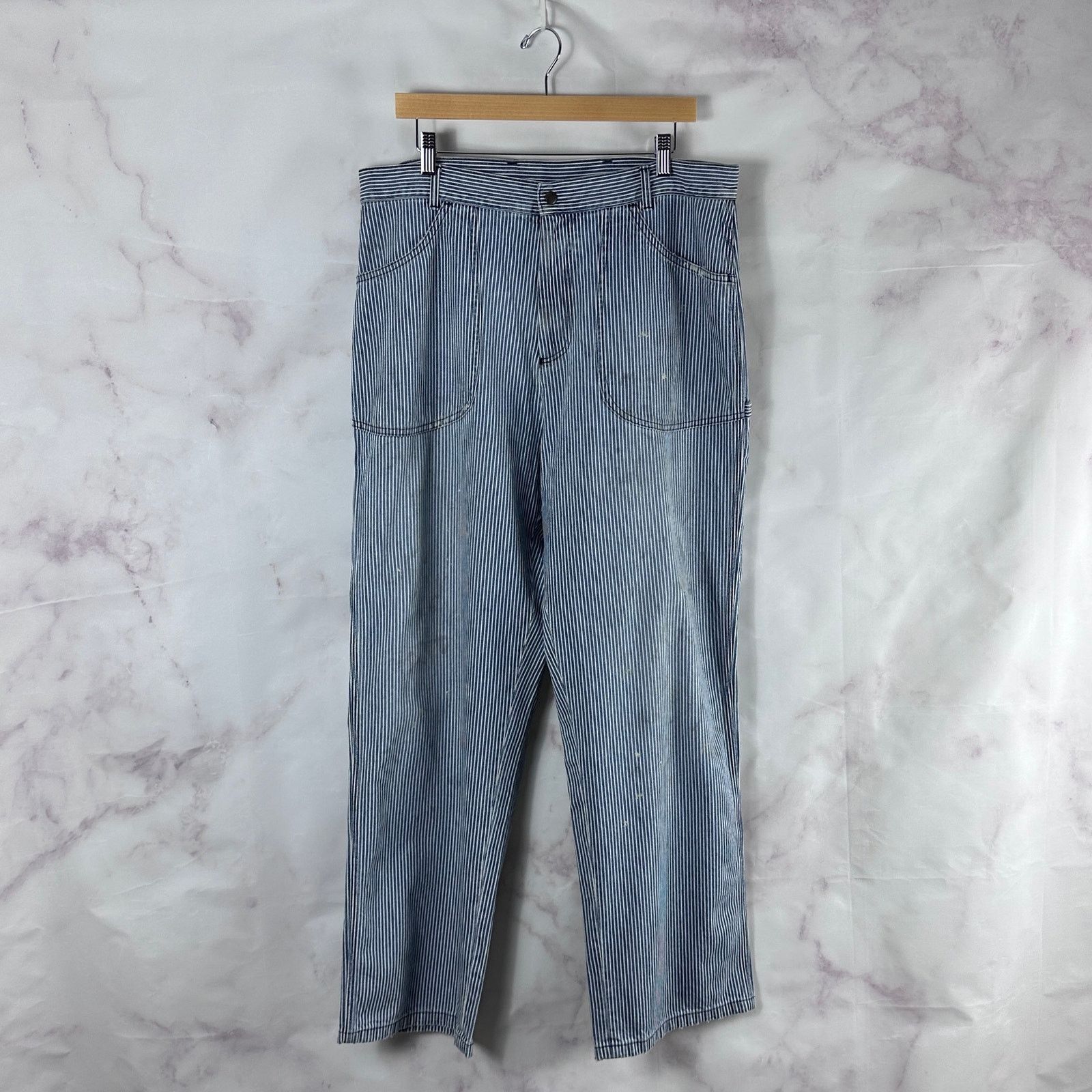 Vintage Sean Wotherspoon SWJP Hickory Stripe Carpenter Pants Size US 36 / EU 52 - 3 Thumbnail