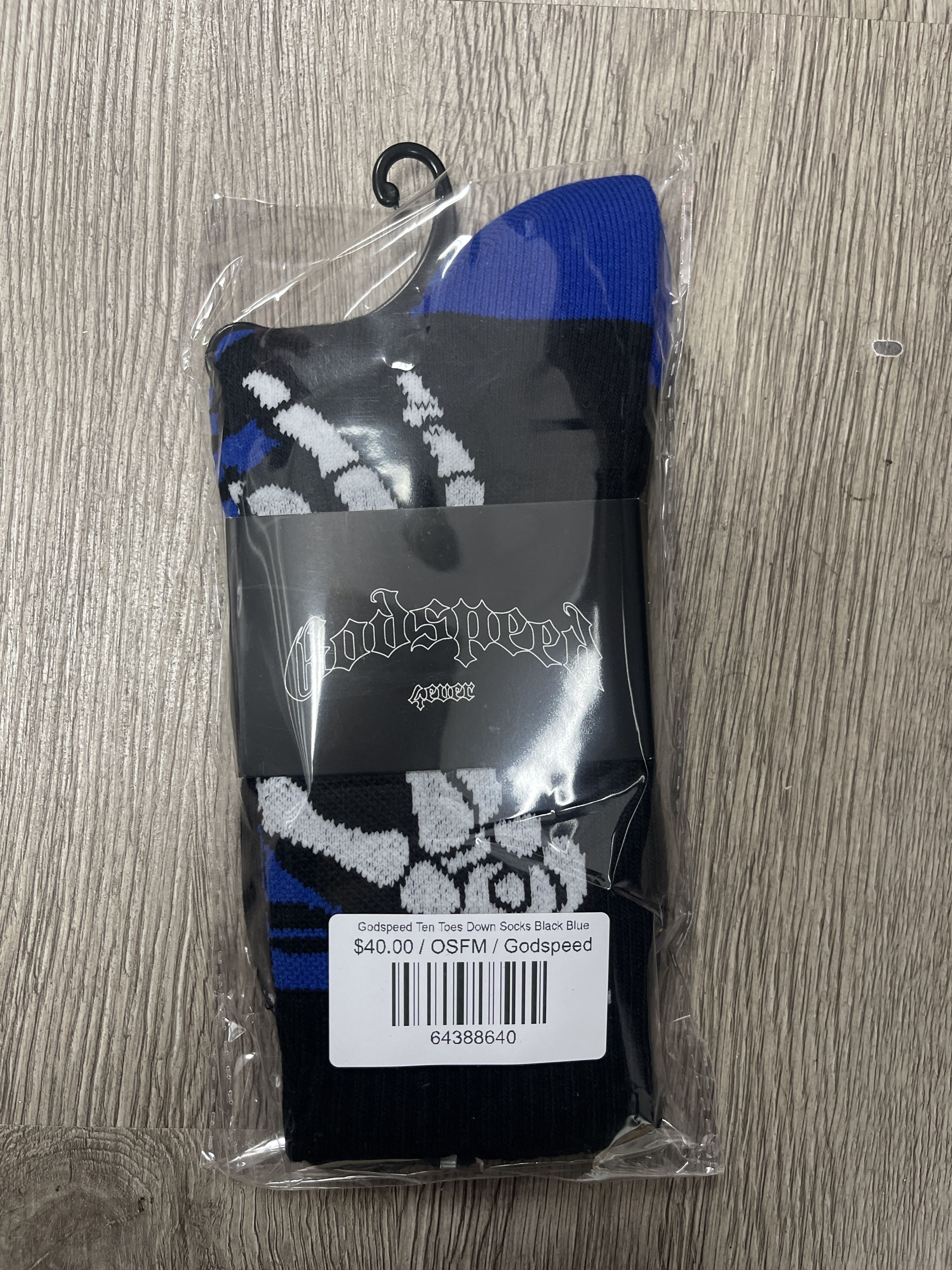 Godspeed Godspeed Ten Toes Down Black & Blue Socks Size ONE SIZE - 1 Preview