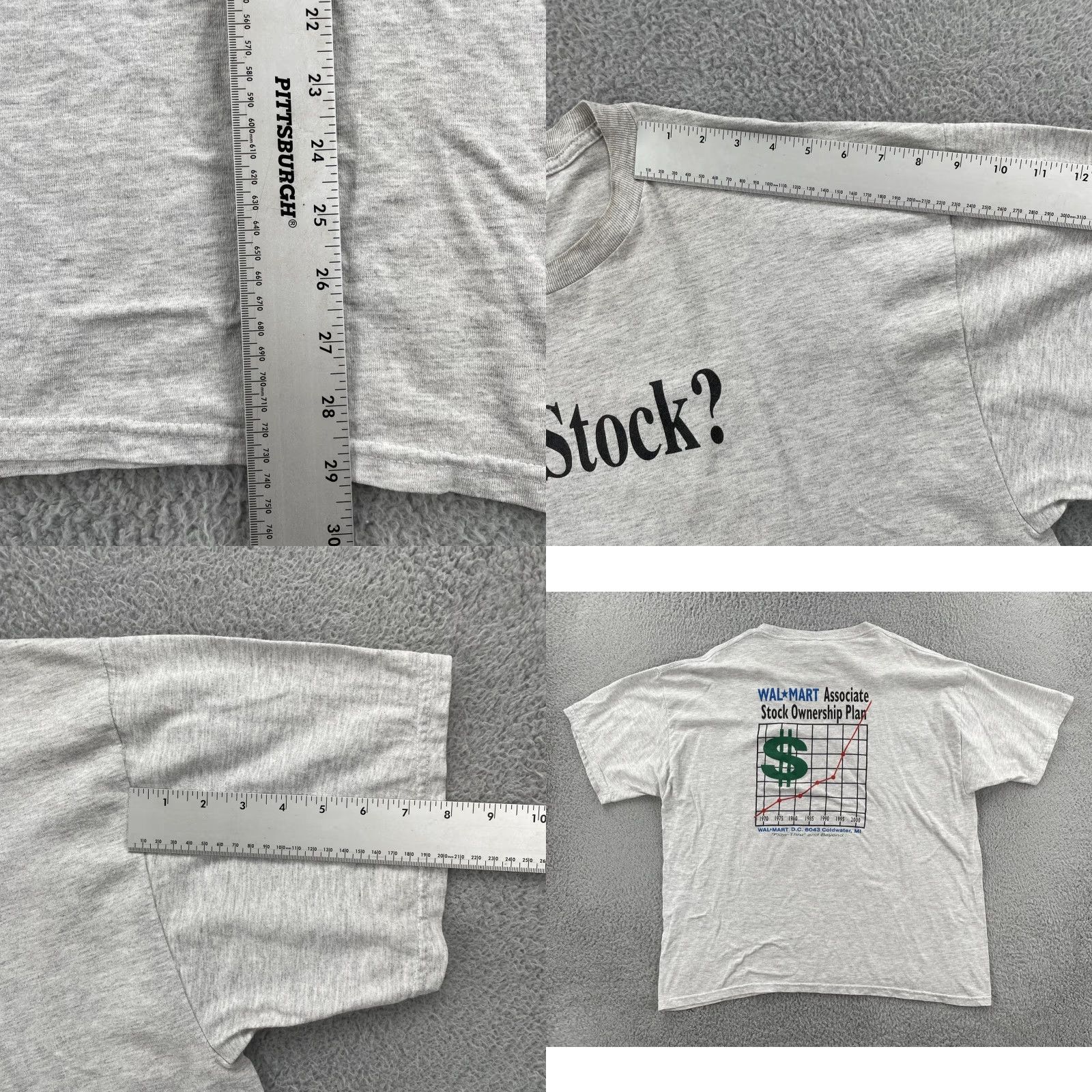 Jerzees VINTAGE Jerzees 2X Gray Shirt Men 90s 2X Crew Neck Short Sleeve T-Shirt Wal Mart Associate Stock Ownership Plan Size US XXL / EU 58 / 5 - 9 Thumbnail