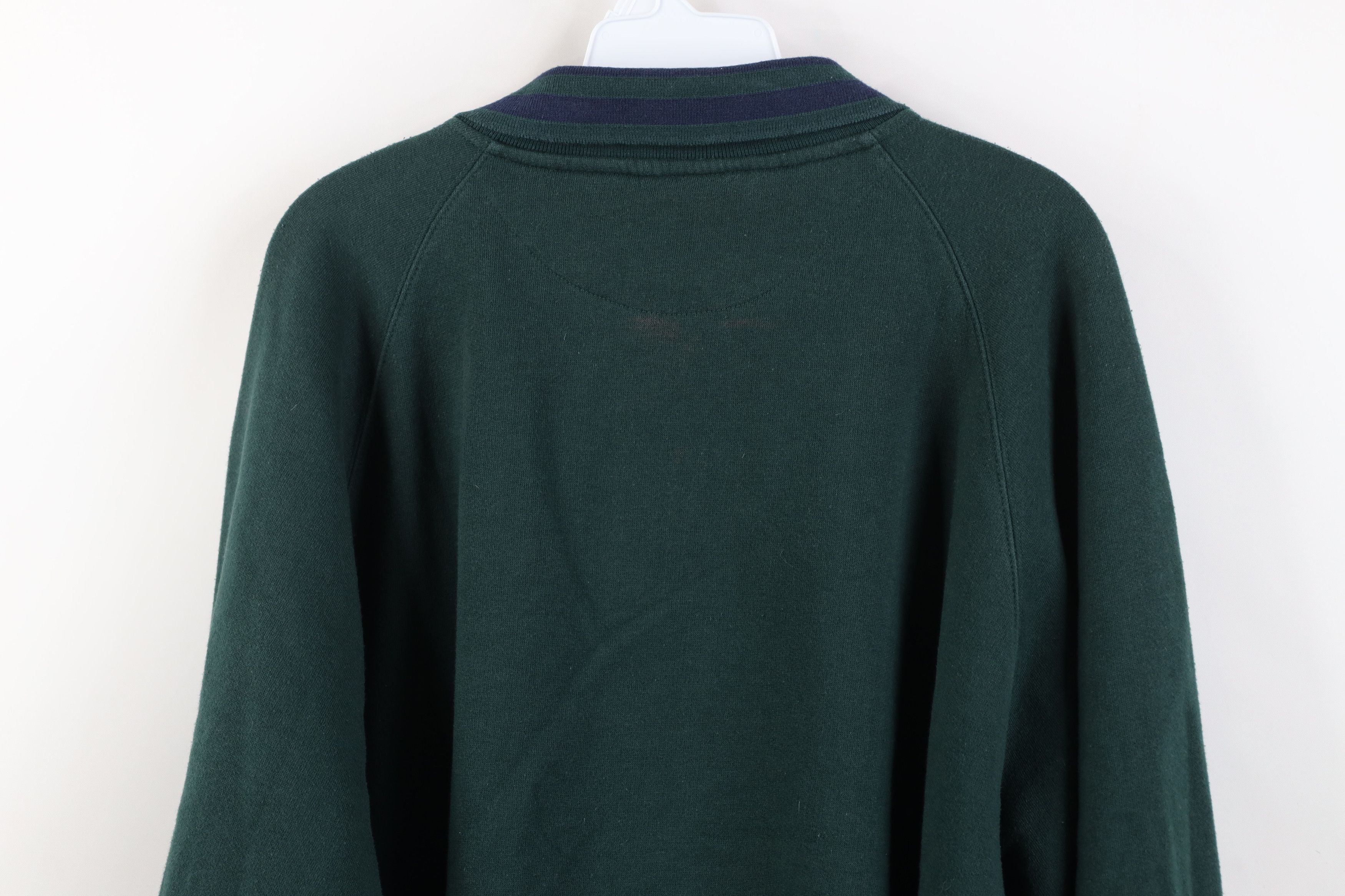 Vintage Vintage 90s Streetwear Collared Pullover Sweatshirt Green Size US XL / EU 56 / 4 - 12 Thumbnail