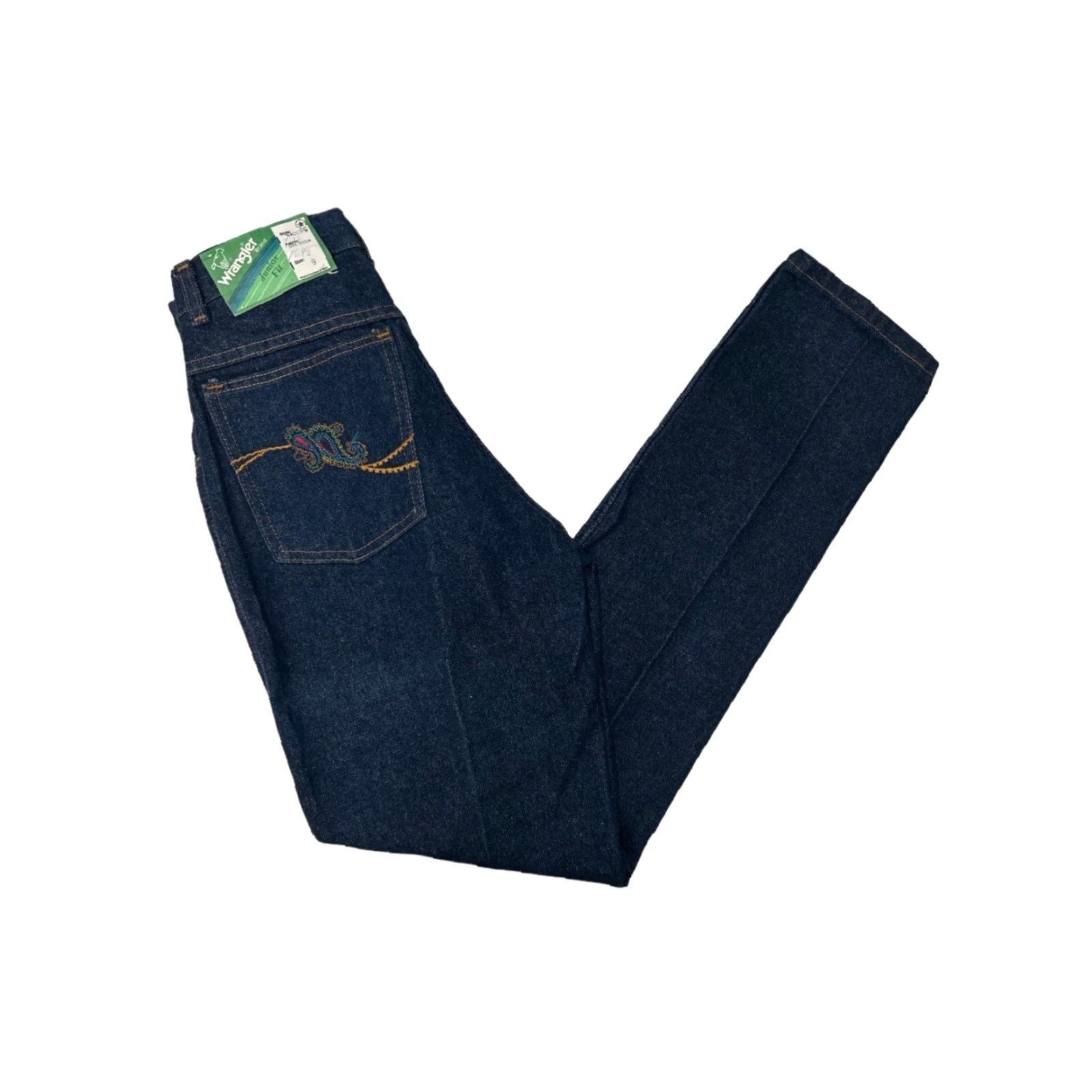 Wrangler VINTAGE Wrangler Jeans Tapered Womens Juniors 9 Dark Blue 90s Made in USA NWT Deadstock Paisley Back Pocket Size 30" / US 8 / IT 44 - 2 Thumbnail