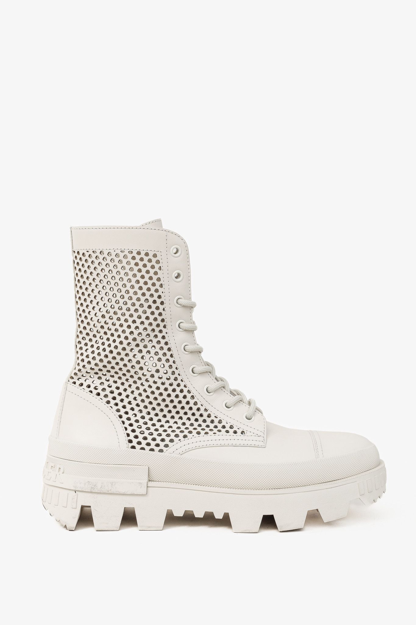 Moncler Moncler Carinne Beige Perforated Leather Lace-Up Boots Size US 9 / IT 39 - 1 Thumbnail