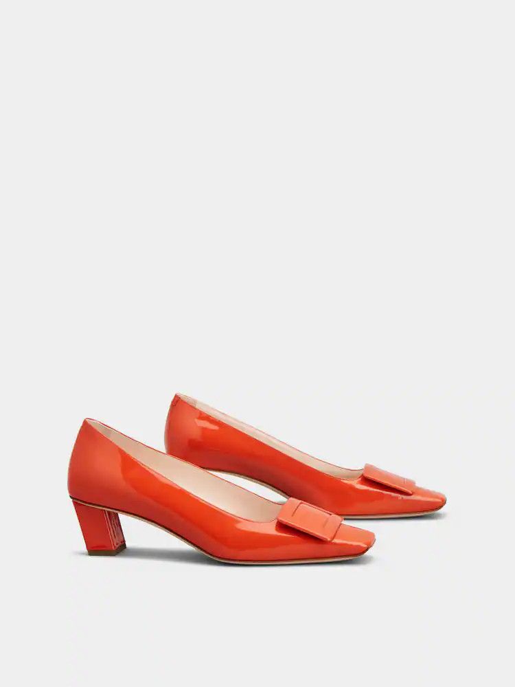 Roger Vivier o1s22i1n0824 Patent Leather Belle 45 Pumps in Red Size US 8 / IT 38 - 2 Thumbnail