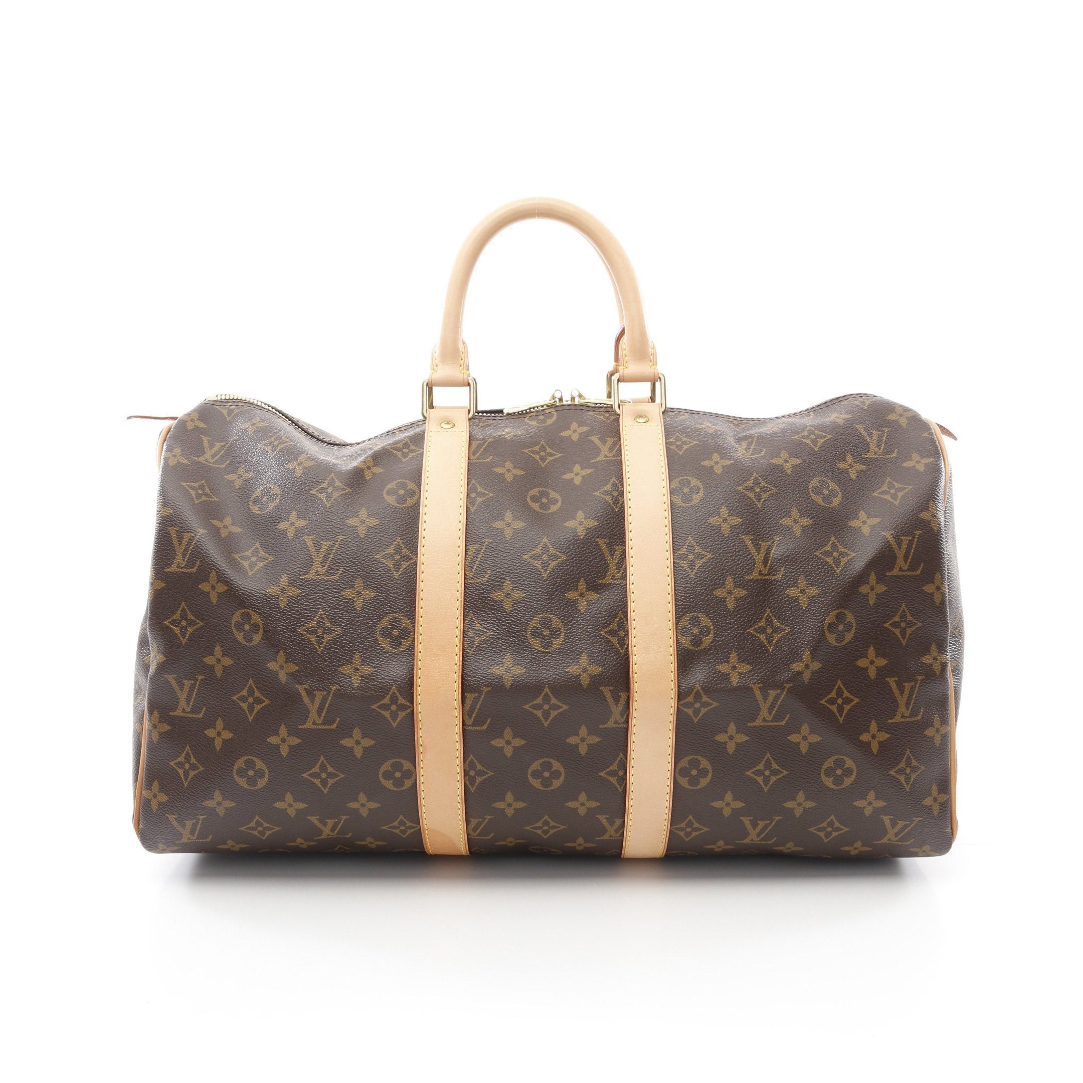 Louis Vuitton Louis Vuitton Keepall 45 Monogram Boston Bag Leather Brown Size ONE SIZE - 1 Thumbnail