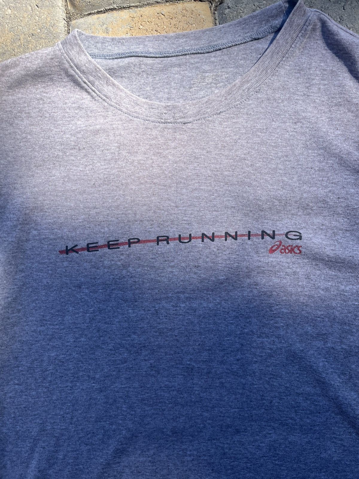 Asics × Vintage Vintage 90s y2k Asics Keep Running Tee Size US M / EU 48-50 / 2 - 2 Thumbnail