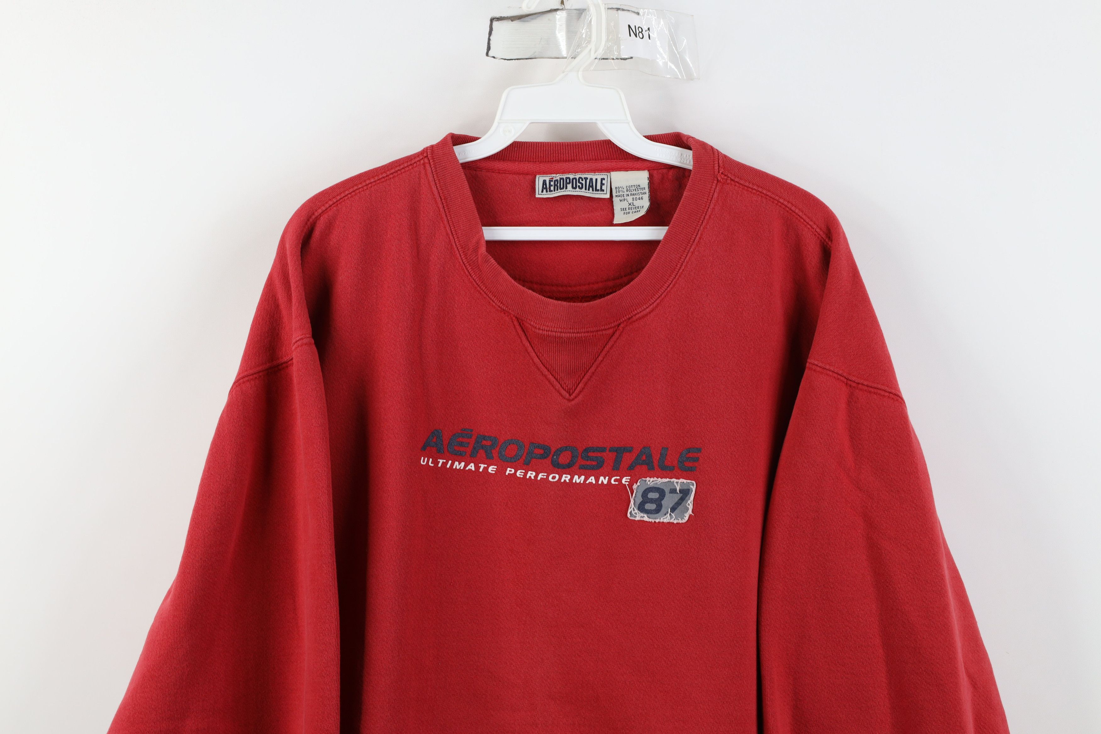 Aeropostale Vintage 90s Y2K Aeropostale Spell Heavyweight Sweatshirt Red Size US XL / EU 56 / 4 - 2 Thumbnail