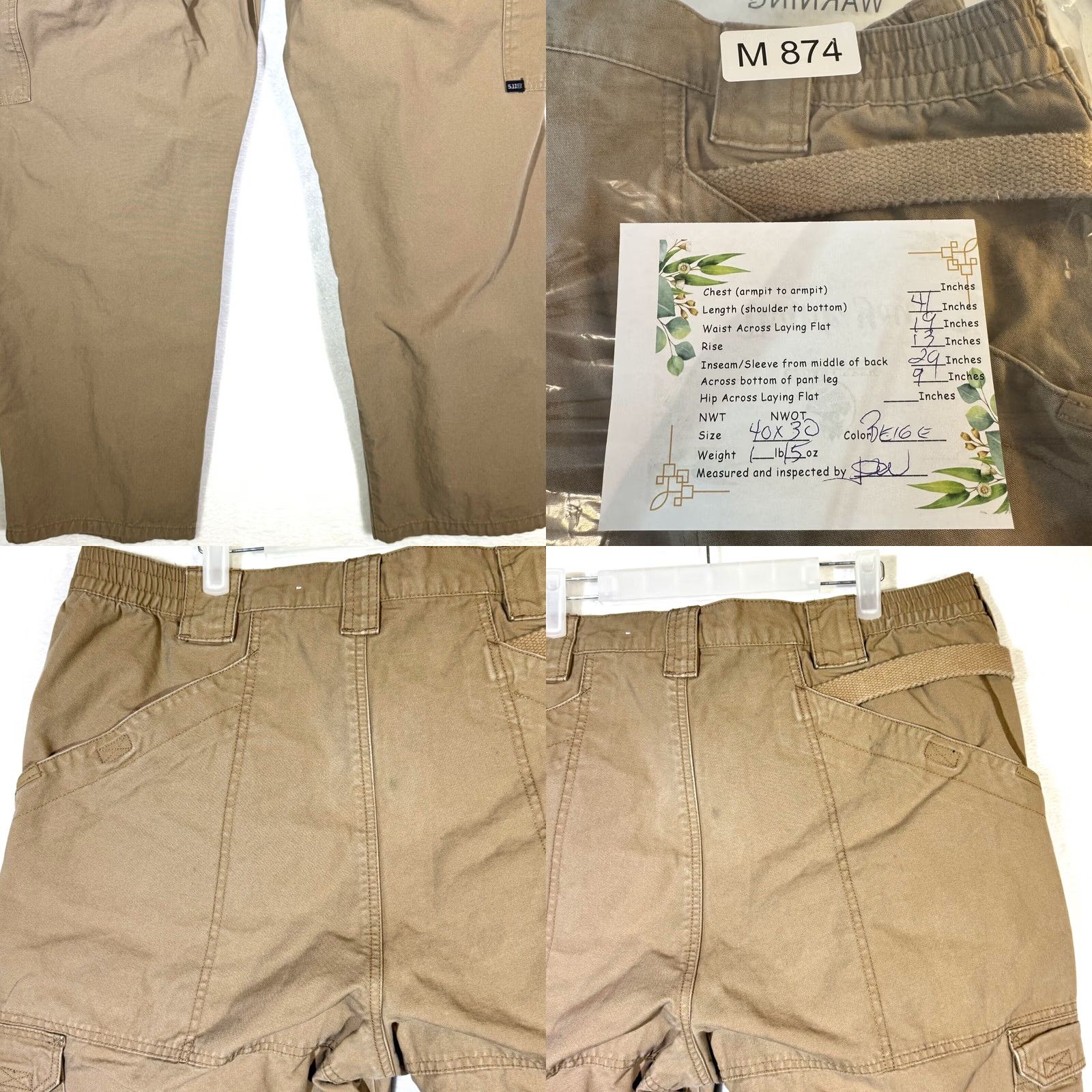 Vintage 5.11 Tactical Pants Mens 40 X 30 Brown 100% Cotton Cargo Pockets M874 Size US 40 / EU 56 - 8 Thumbnail