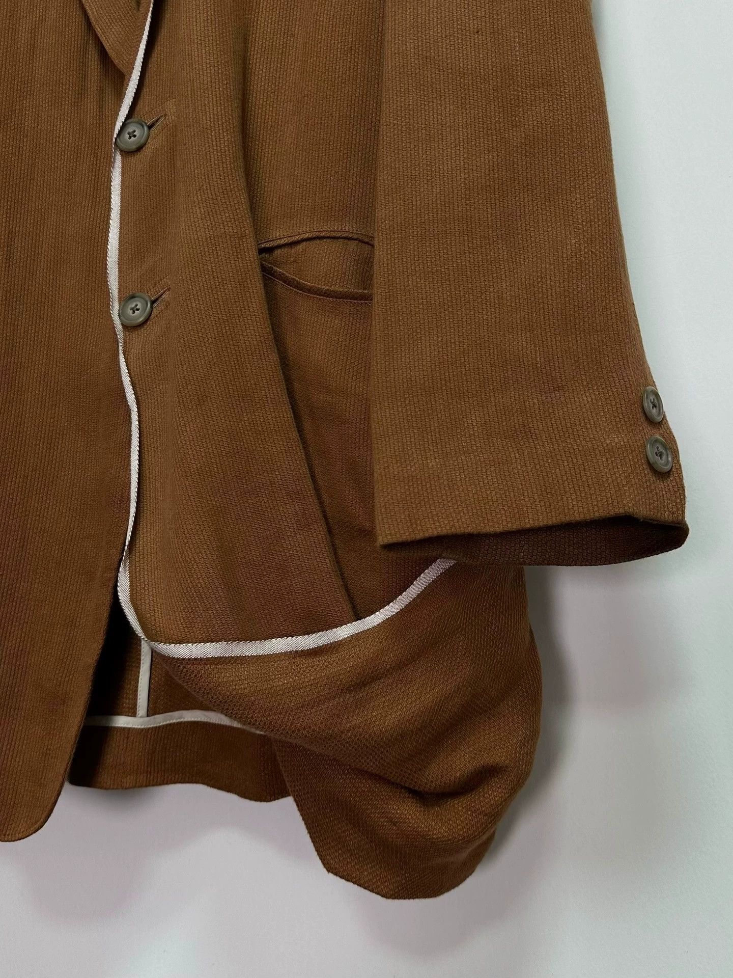Yohji Yamamoto Yohji Yamamoto 92ss Linen Asymmetric Jacket Pour Homme Size US S / EU 44-46 / 1 - 5 Thumbnail