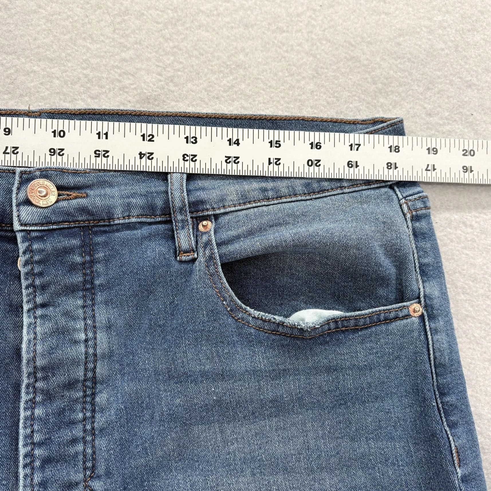 Nicole Miller Nicole Miller Nomad Jeans Womens 16 Blue Stretch Denim High Rise Straight Crop 5-Pocket Size 38" / US 16 / IT 52 - 7 Thumbnail