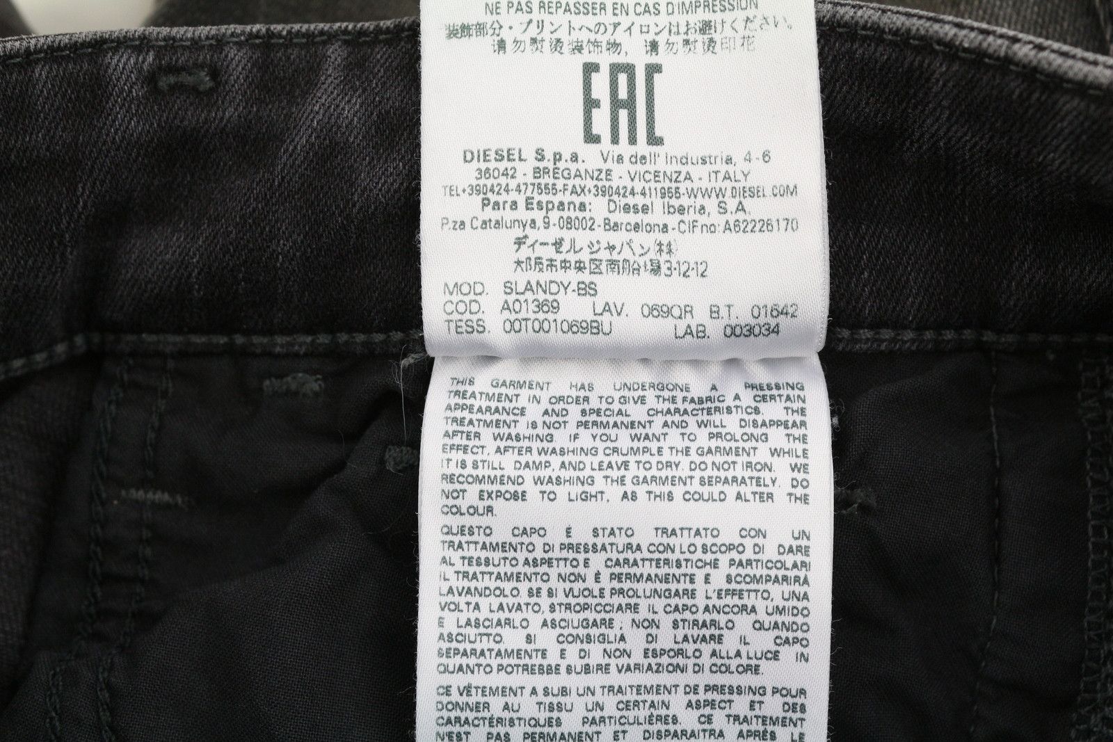 Diesel SLANDY 069QR W26/L32 Super Skinny Regular Waist Dark 40675 Size 26" / US 2 / IT 38 - 9 Thumbnail
