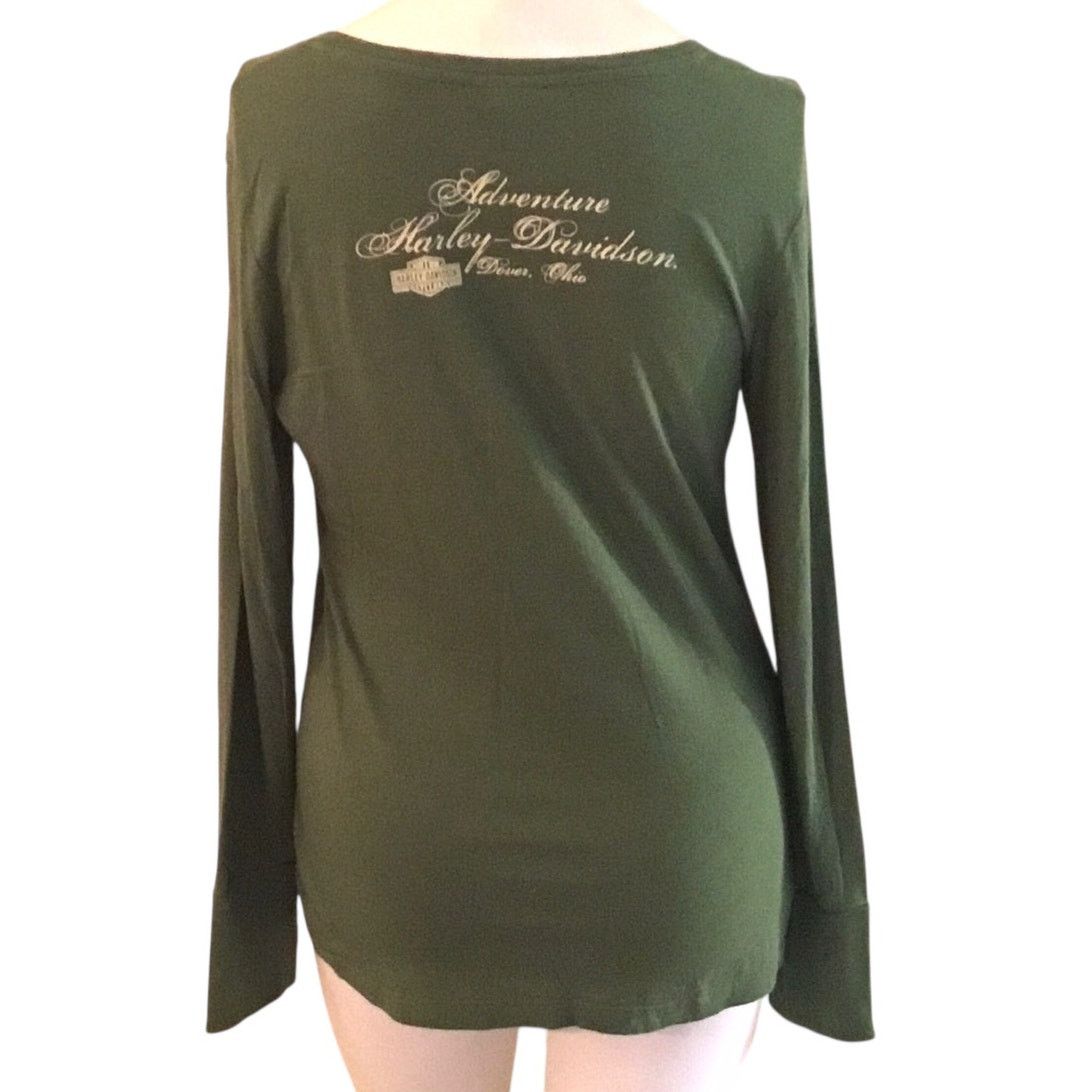 Harley Davidson Harley-Davidson Dover OH Women's V-Neck Long Sleeve Large Size L / US 10 / IT 46 - 6 Thumbnail