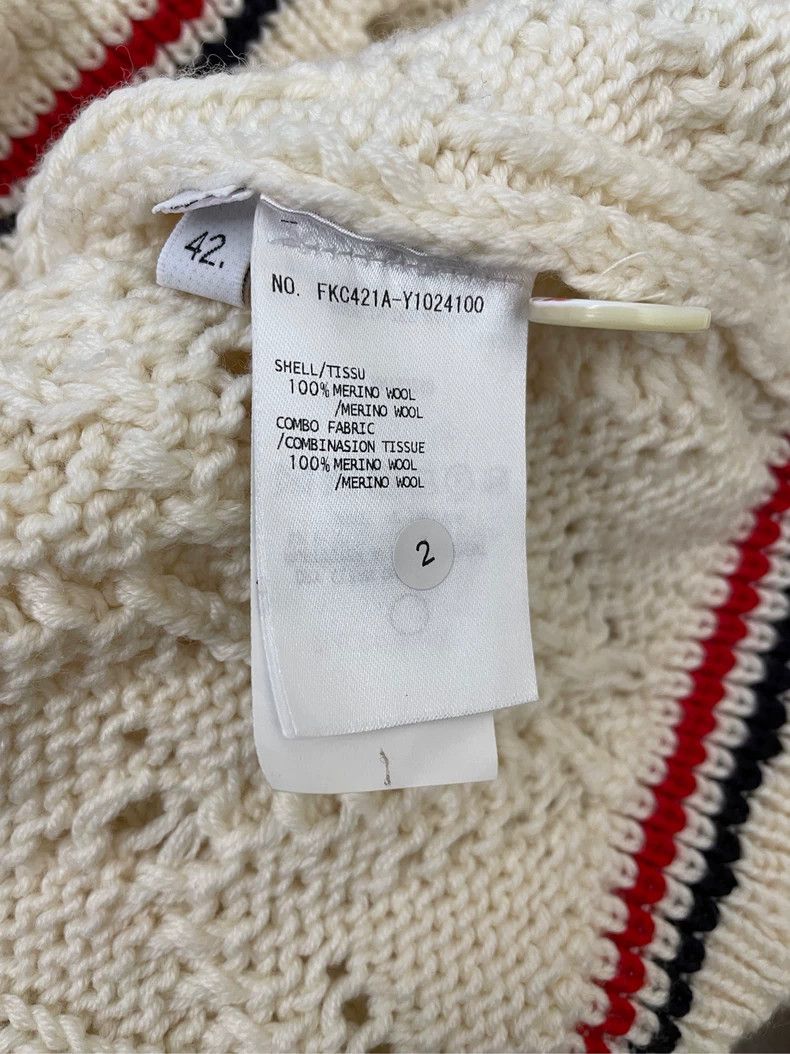 Thom Browne Thom browne Beige hem striped wool cardigan jacket 2504-Nex Size M / US 6-8 / IT 42-44 - 6 Thumbnail