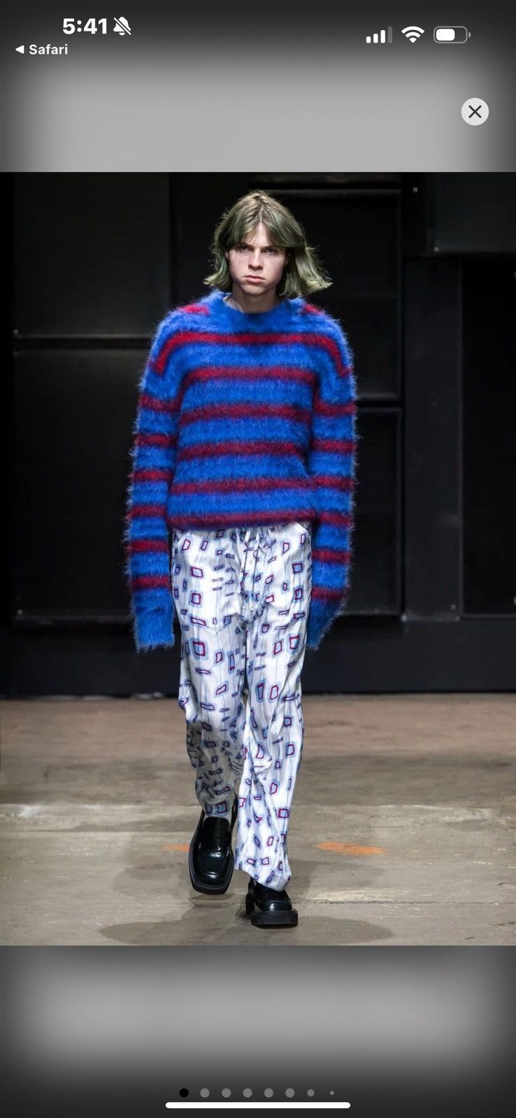 Marni FW19 Marni mohair blue red sweater fuzzy Size US M / EU 48-50 / 2 - 13 Thumbnail