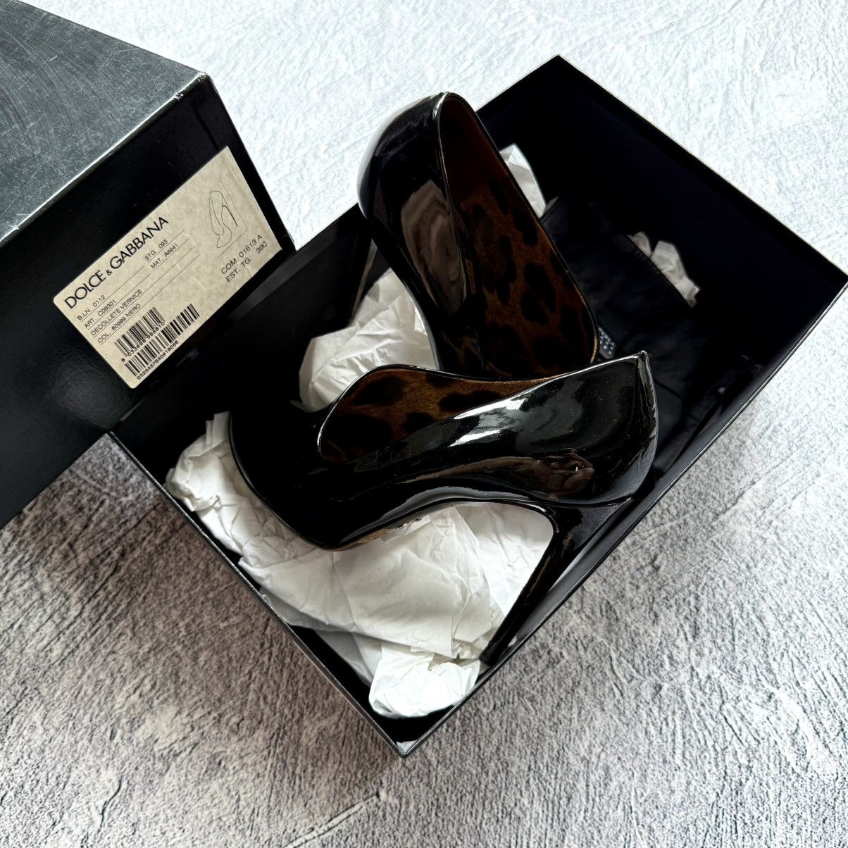 Dolce & Gabbana Dolce&Gabbana Asymmetrical Patent Leather High Heels Size:39 Size US 9 / IT 39 - 6 Thumbnail