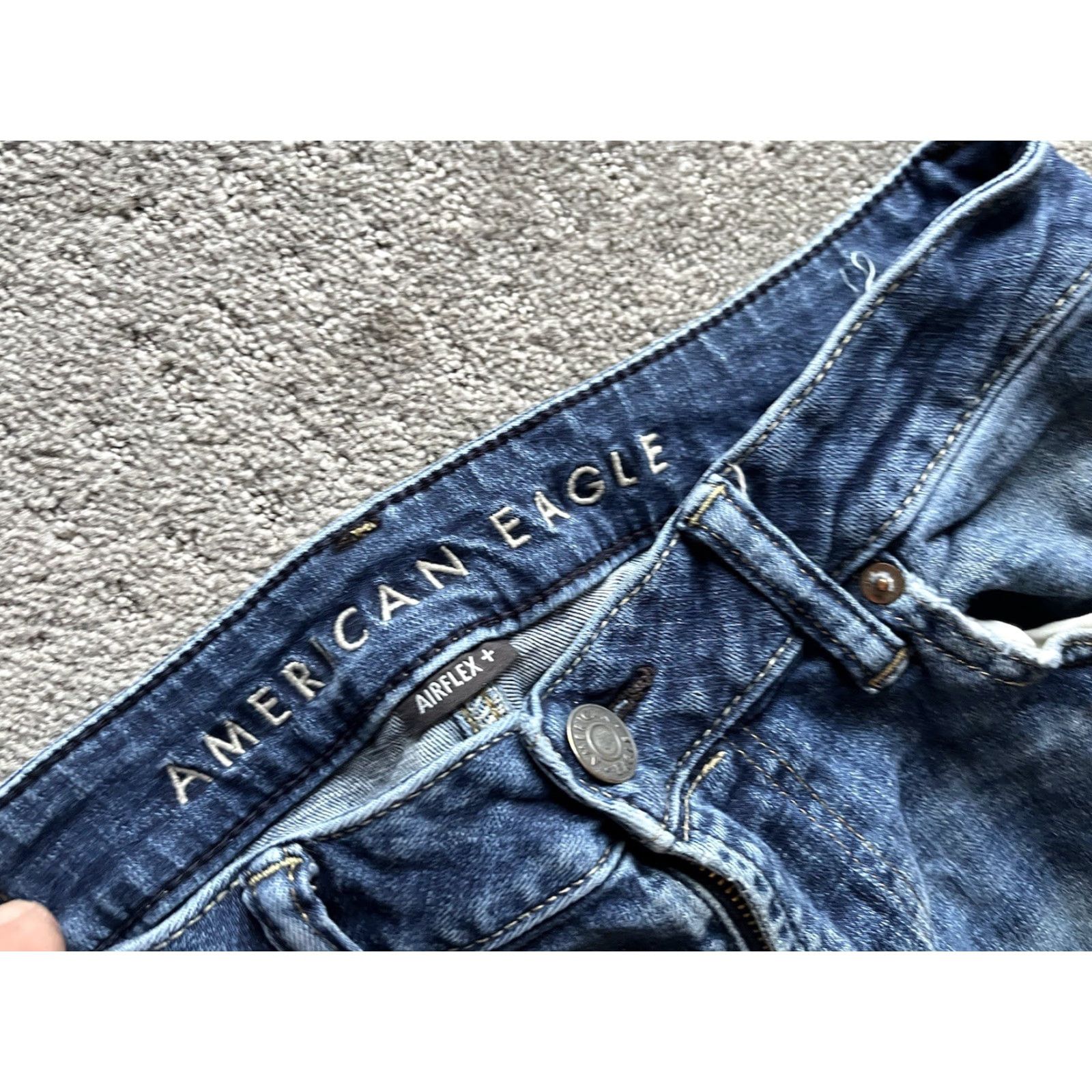 American Eagle Outfitters American Eagle Original Bootcut Jeans Men's W32 x L34 Blue Airflex+ Distressed Size US 32 / EU 48 - 5 Thumbnail