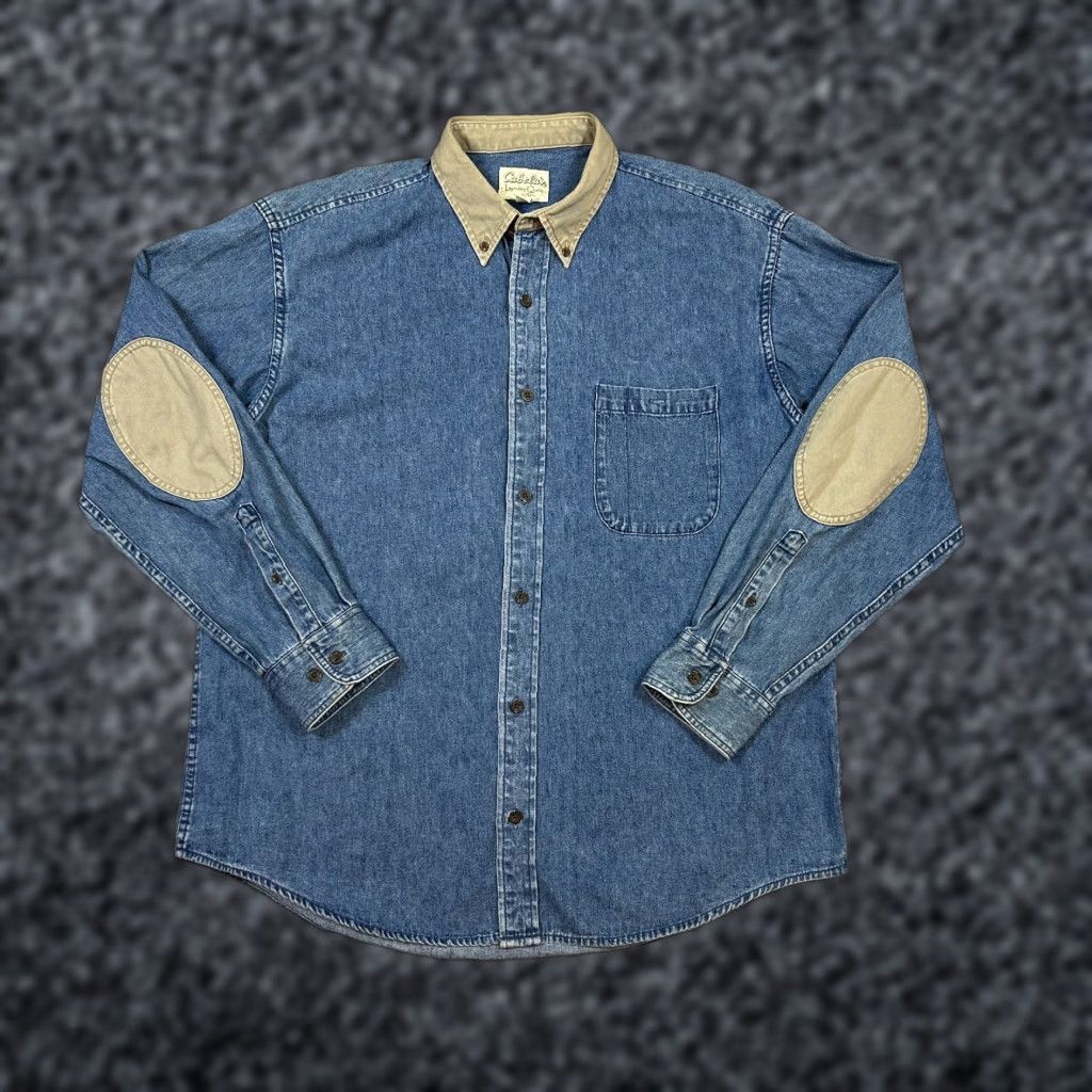 Vintage VINTAGE Cabela's Mens Large Long Sleeve Denim Shirt Button-Up VTG Size US L / EU 52-54 / 3 - 1 Thumbnail