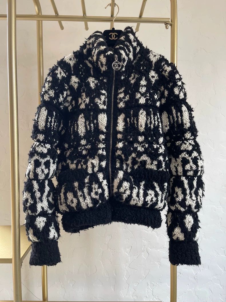 Chanel Chanel 19b black and white knitted cotton clothes coat Size XXS / US 00 / IT 34 - 1 Thumbnail