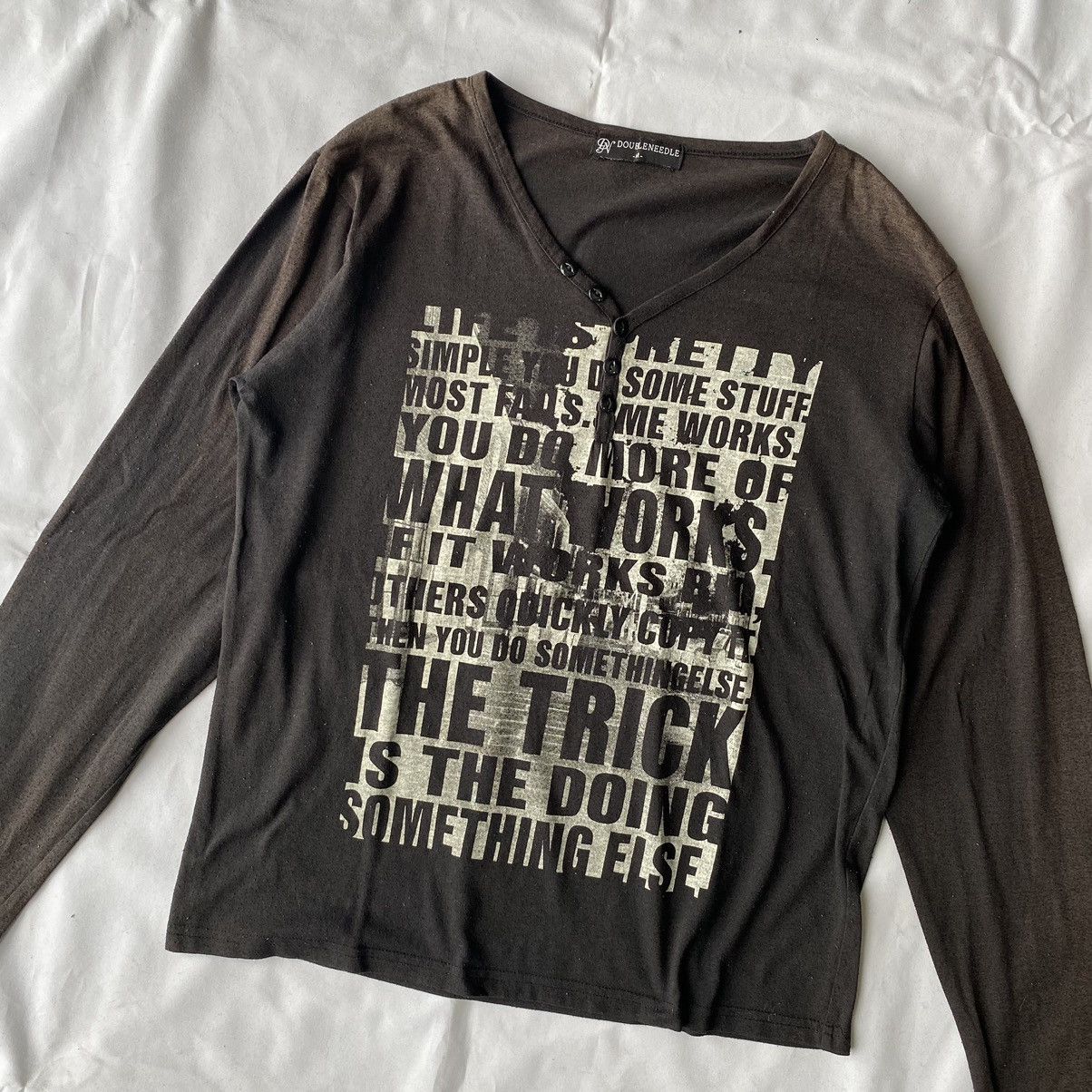 If Six Was Nine × Japanese Brand × Le Grande Bleu (L.G.B.) Japanese Poem Faded by Double Needle Long Sleeve Size US M / EU 48-50 / 2 - 5 Thumbnail