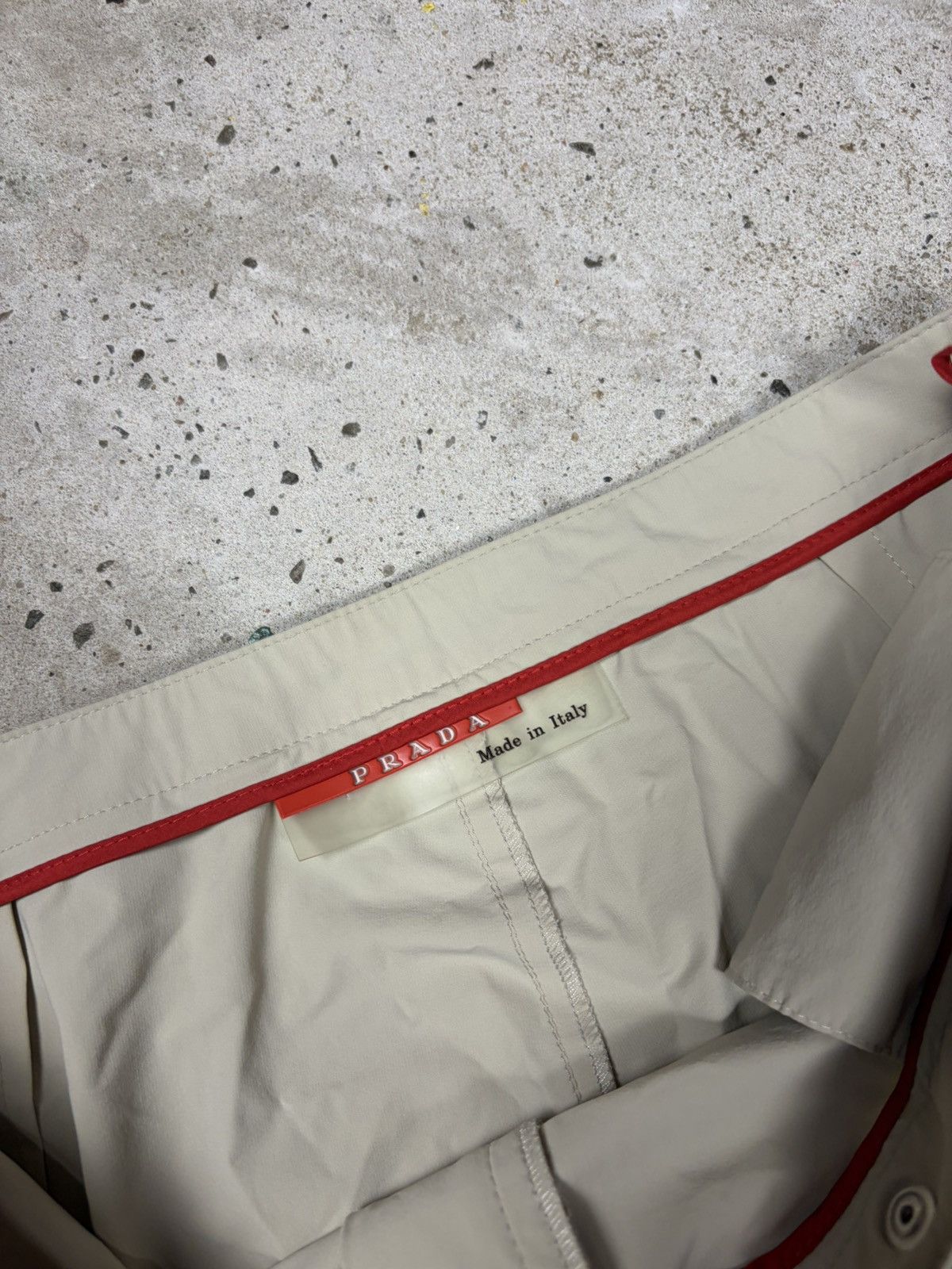 Prada DSWT 2000s Prada Sport Beige Baggy Red Tab Pants Linea Rossa Size 33" - 6 Thumbnail