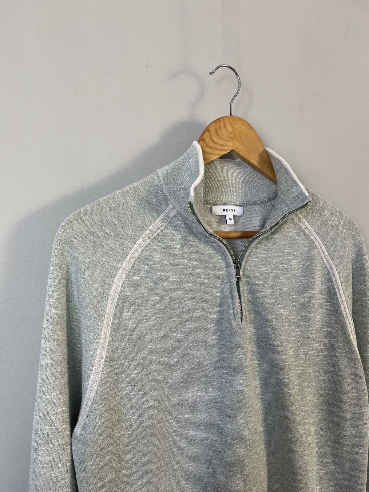 Reiss REISS Classic Cotton & Viscose 1/4 Zip Sweater Jumper Size US M / EU 48-50 / 2 - 2 Thumbnail
