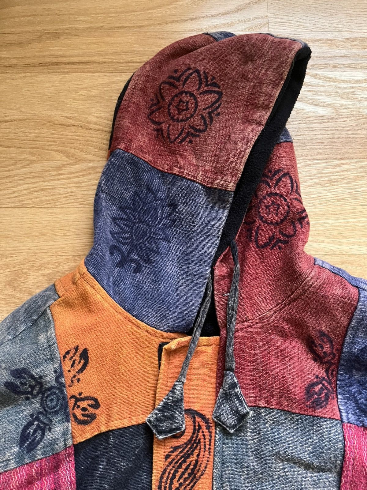Vintage Vintage Bohemian Patchwork Hoodie – Cotton Baja Jacket Size US XXL / EU 58 / 5 - 2 Thumbnail