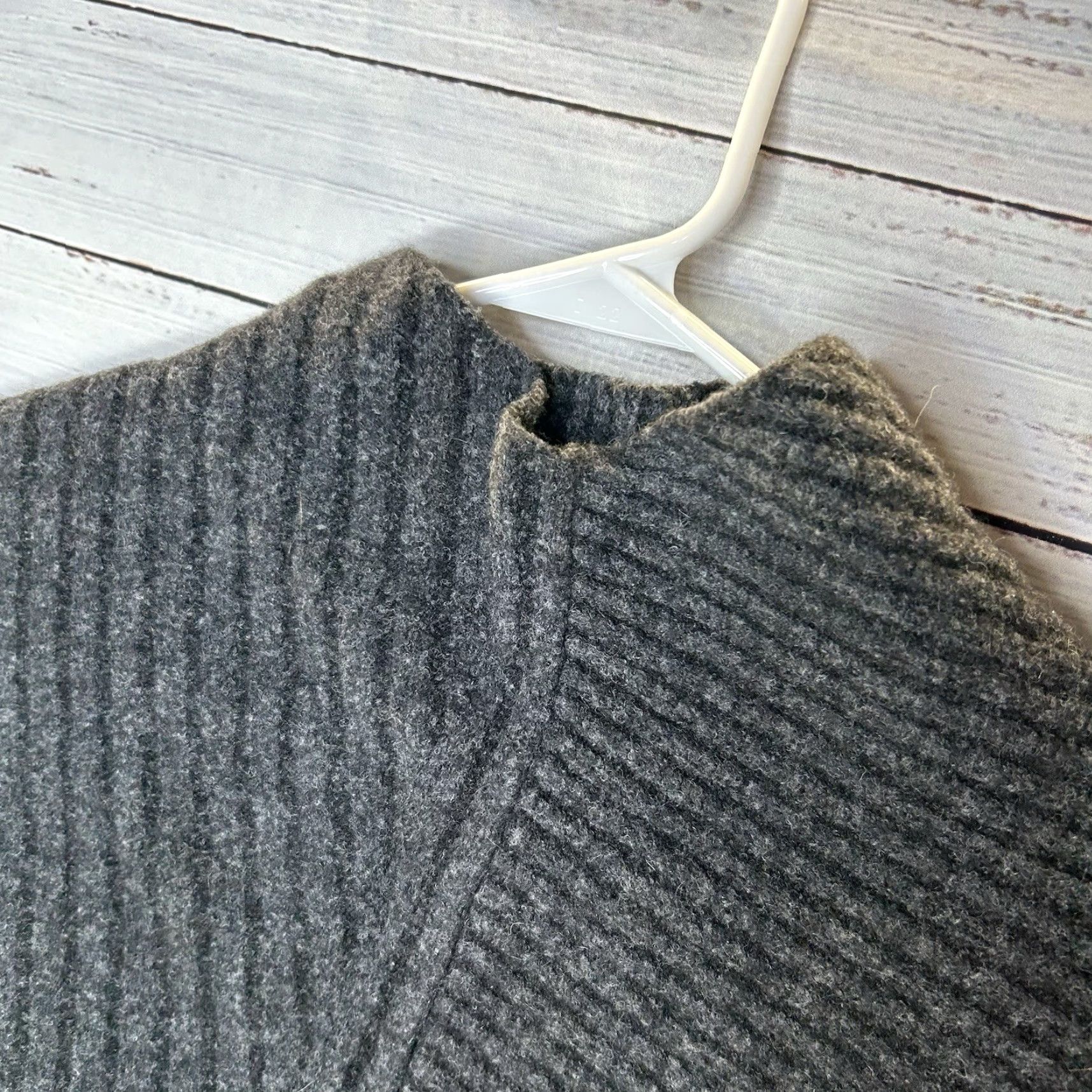 Allsaints ALLSAINTS Sweater Shirt Cropped Mock Neck Wool Blend Gray S Women’s Small Pullover Tight-Knit Long Sleeve Body Subtype: Terra Jumper Size S / US 4 / IT 40 - 3 Thumbnail