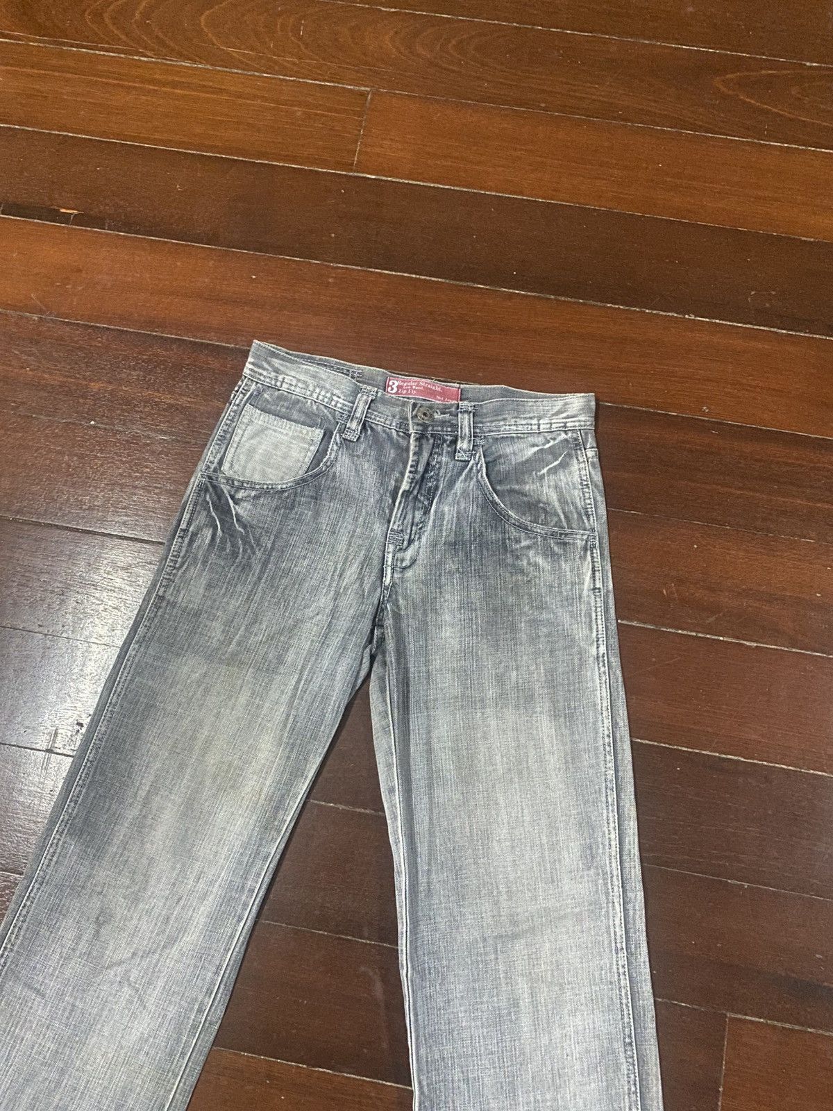 If Six Was Nine Flare Jeans netmen Clawmark Distress Faded Denim Size US 30 / EU 46 - 5 Thumbnail