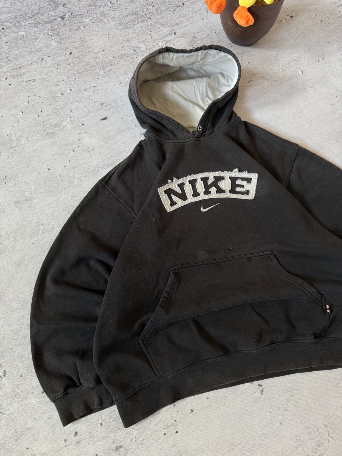 Nike × Vintage NIKE VINTAGE 00s y2k OVERSIZE BAGGY HOODIE CENTER LOGO Size US L / EU 52-54 / 3 - 3 Thumbnail
